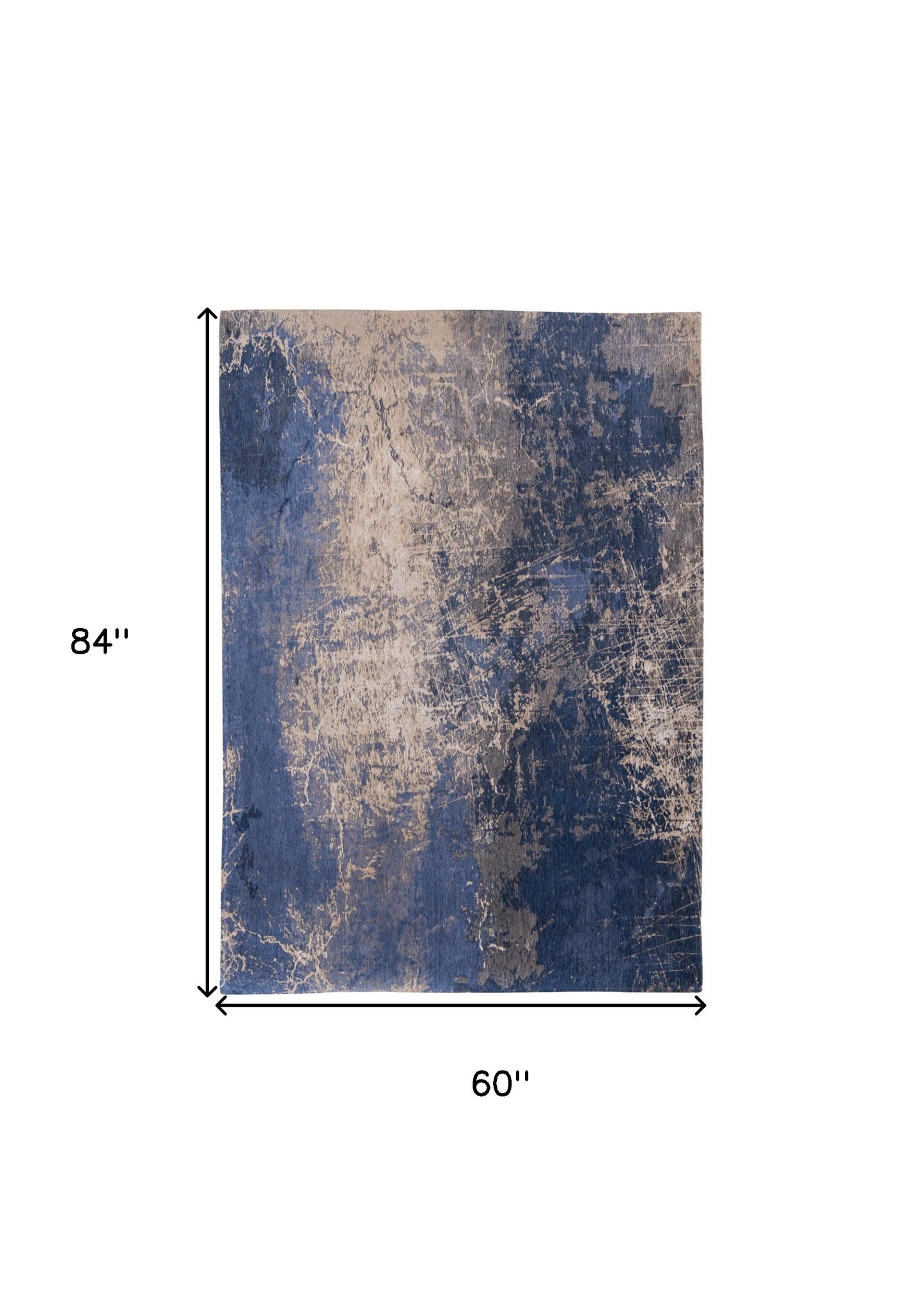 6' X 8' Blue and Gray Abstract Non Skid Area Rug