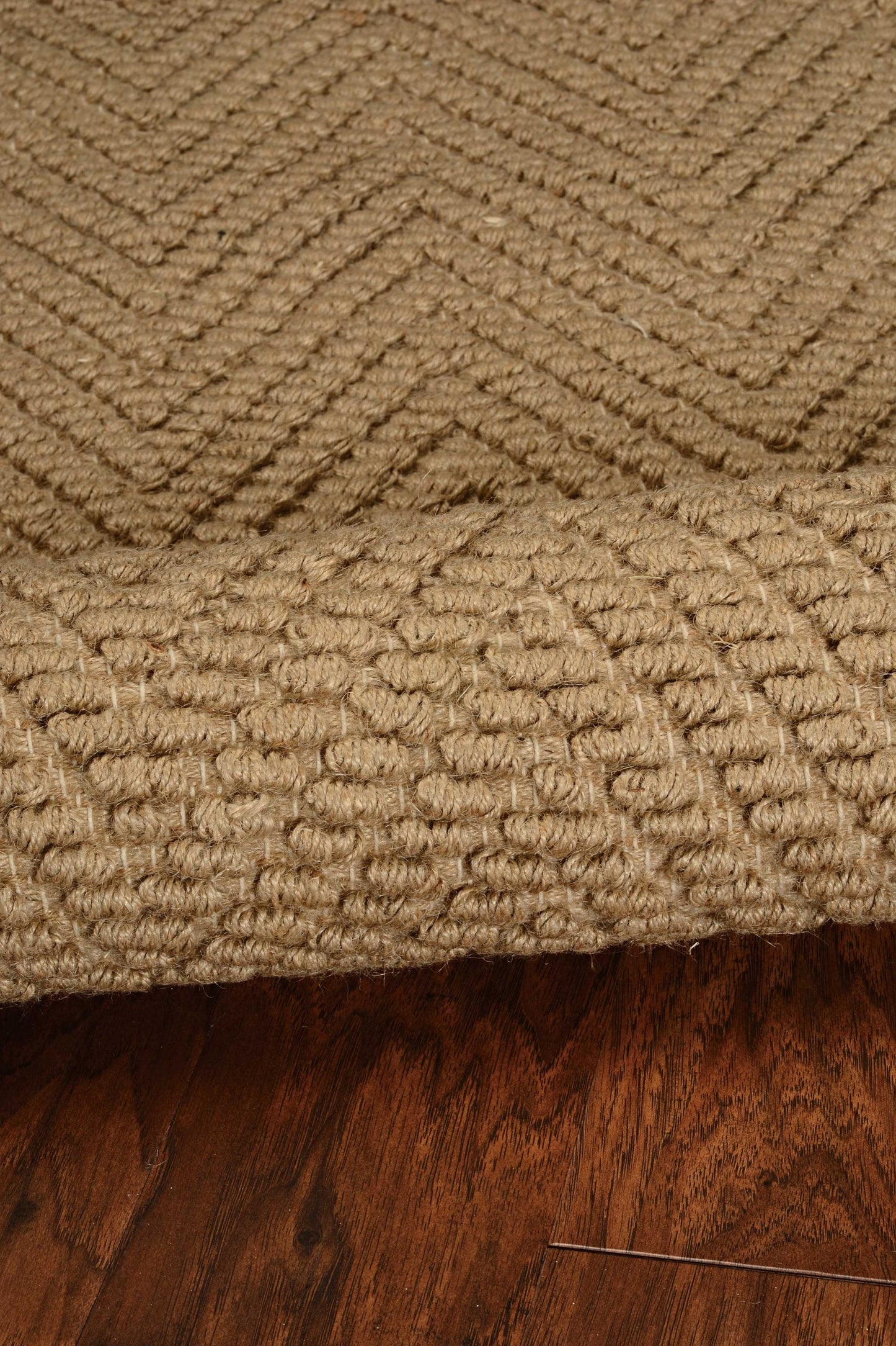 5' X 8' Natural Herringbone Weave Indoor Jute Area Rug