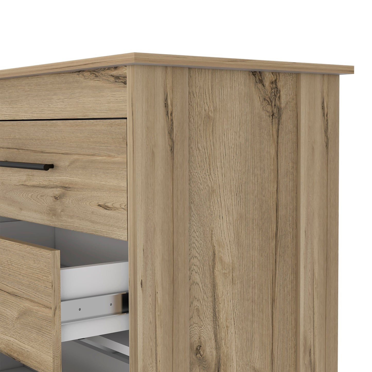 59" Natural Six Drawer Double Dresser