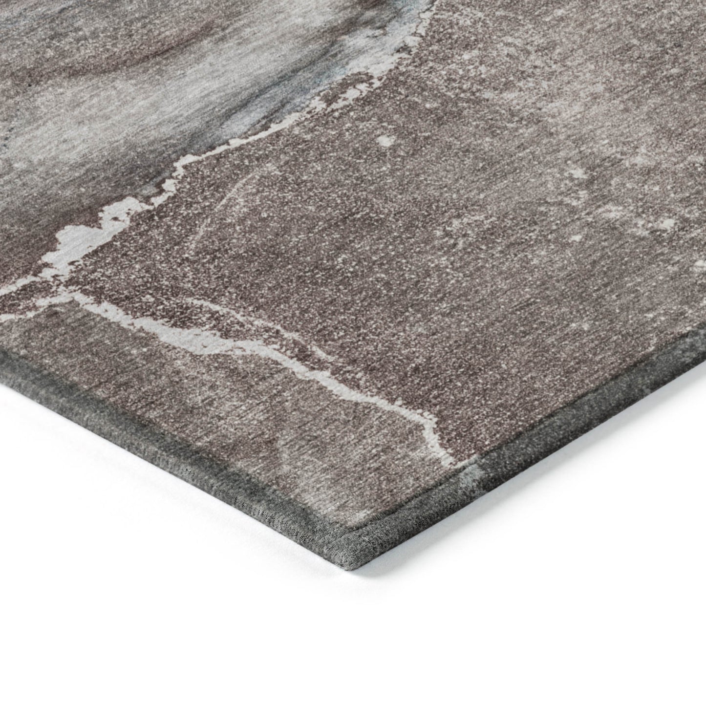 5' X 8' Taupe Abstract Washable Non Skid Indoor Outdoor Area Rug