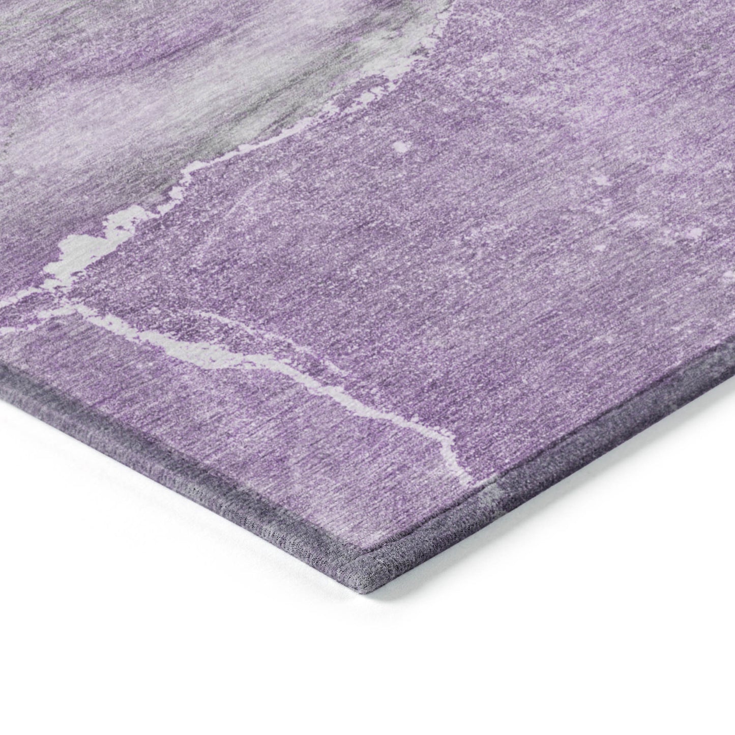 5' X 8' Lilac Abstract Washable Non Skid Indoor Outdoor Area Rug