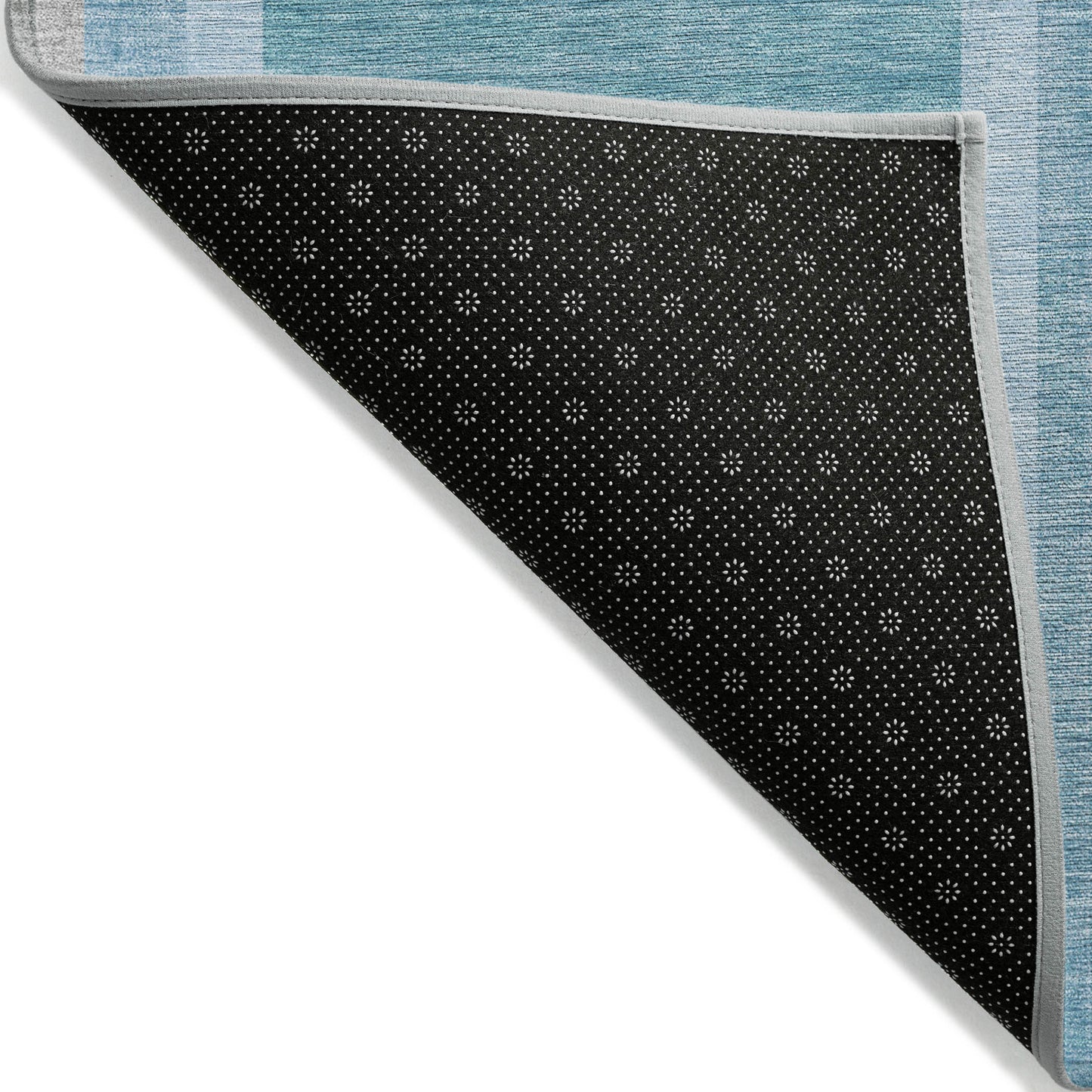 5' X 8' Teal Abstract Washable Indoor Outdoor Area Rug