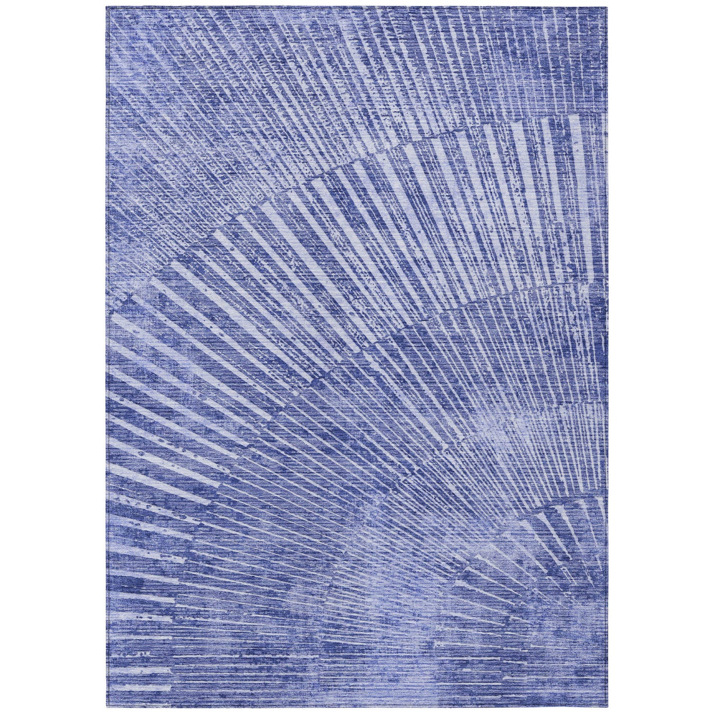 5' X 8' Navy Blue Abstract Washable Non Skid Indoor Outdoor Area Rug