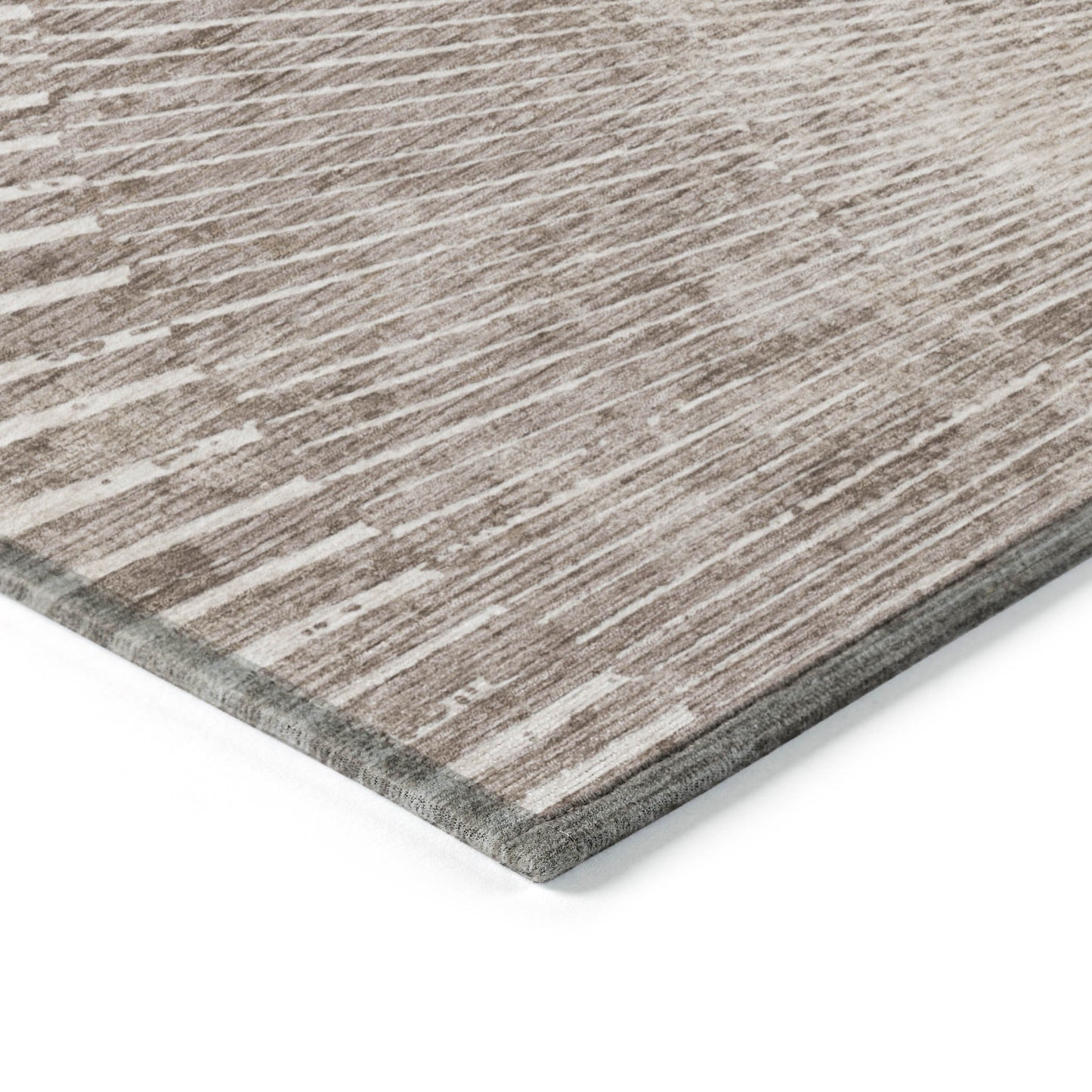 5' X 8' Taupe and Ivory Abstract Washable Non Skid Indoor Outdoor Area Rug