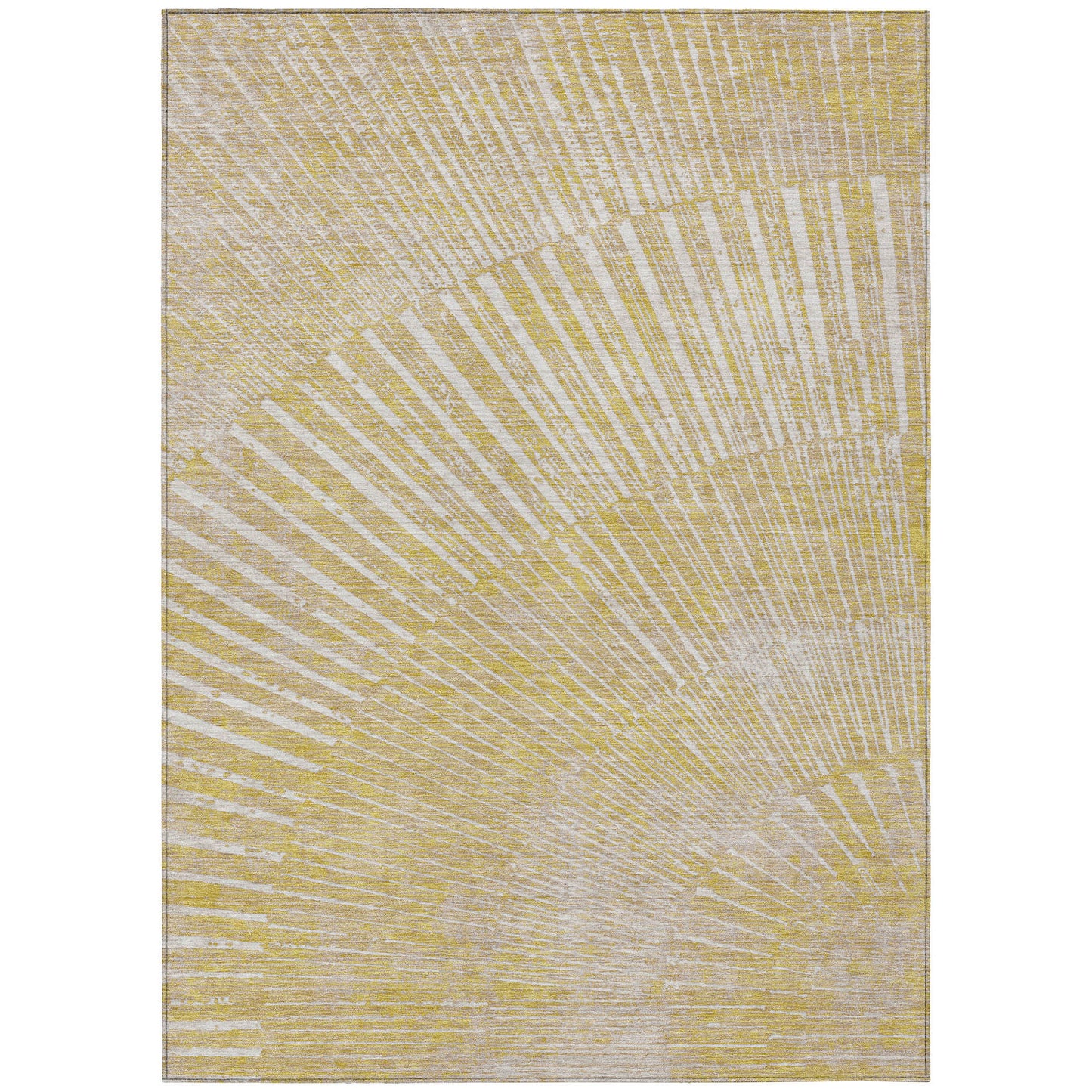 5' X 8' Wheat Abstract Washable Non Skid Indoor Outdoor Area Rug