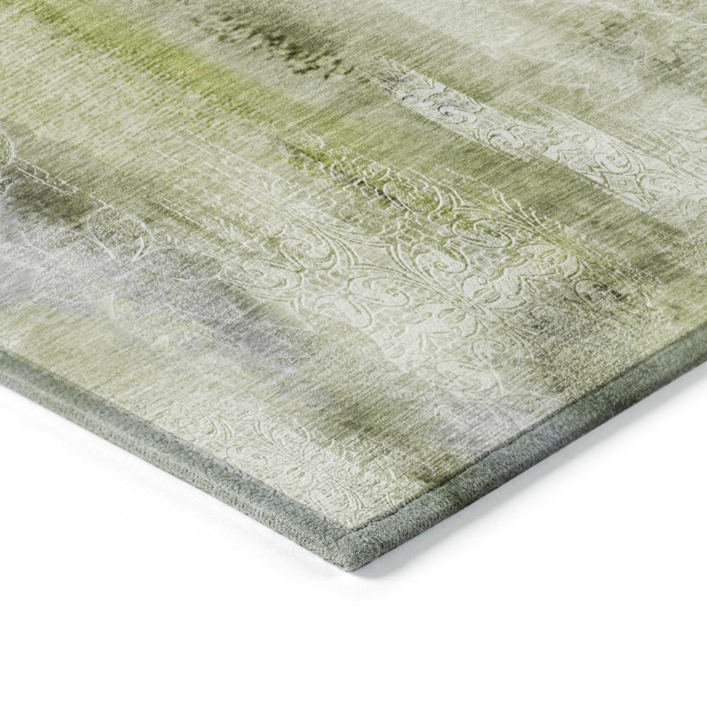 5' X 8' Sage Washable Non Skid Indoor Outdoor Area Rug