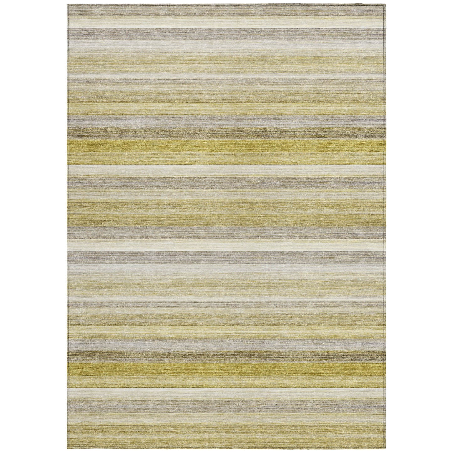 5' X 8' Wheat Striped Washable Non Skid Indoor Outdoor Area Rug