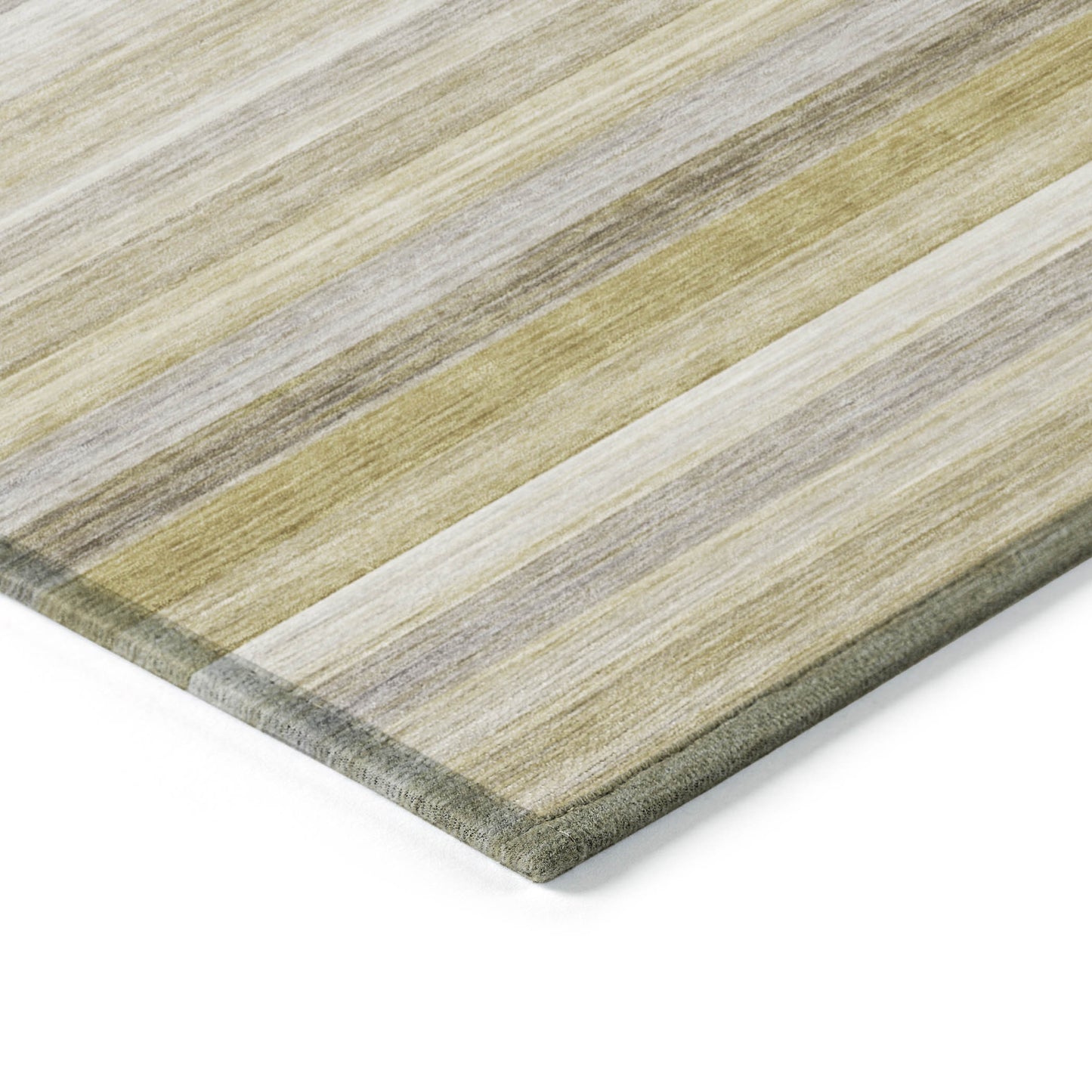 5' X 8' Wheat Striped Washable Non Skid Indoor Outdoor Area Rug