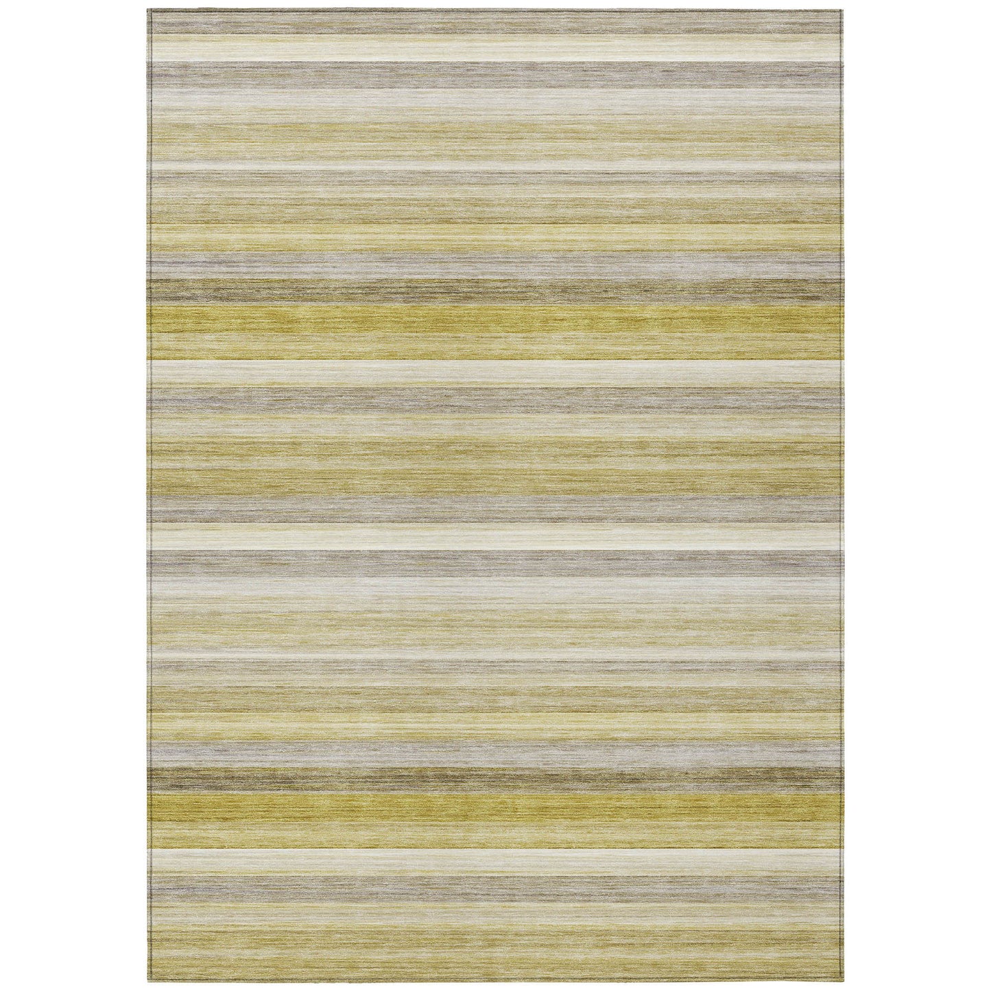 5' X 8' Wheat Striped Washable Non Skid Indoor Outdoor Area Rug