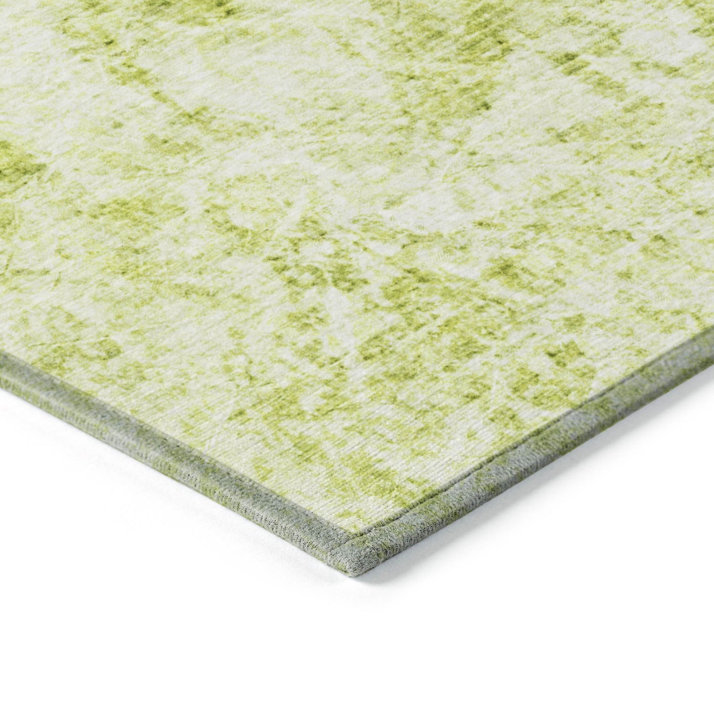 5' X 8' Lime Green Abstract Washable Non Skid Indoor Outdoor Area Rug