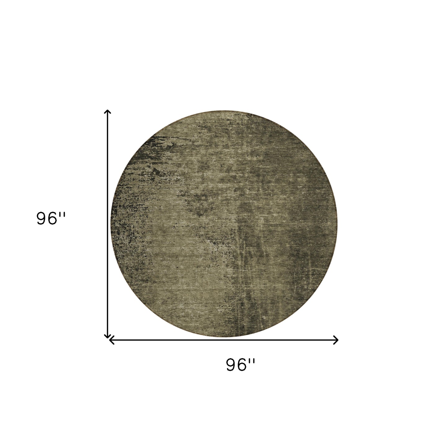 8' Round Gray Round Abstract Washable Non Skid Indoor Outdoor Area Rug