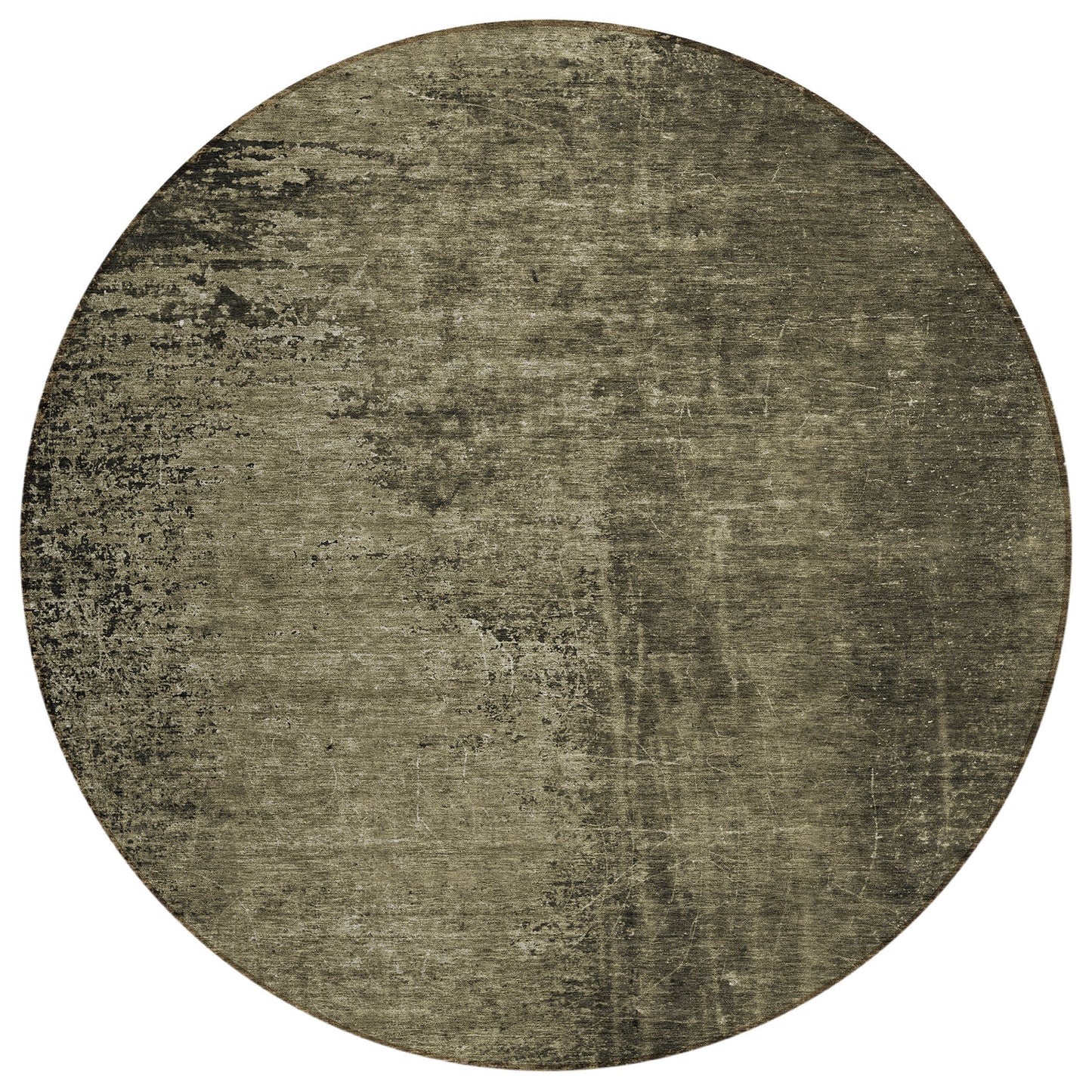 8' Round Gray Round Abstract Washable Non Skid Indoor Outdoor Area Rug