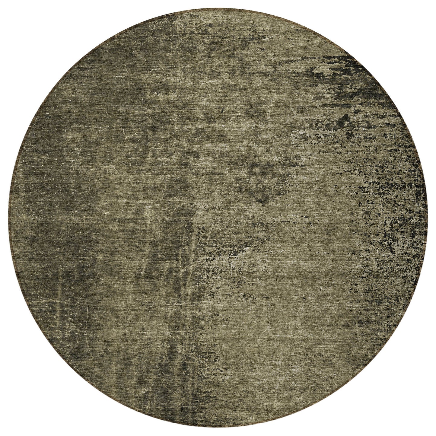 8' Round Gray Round Abstract Washable Non Skid Indoor Outdoor Area Rug