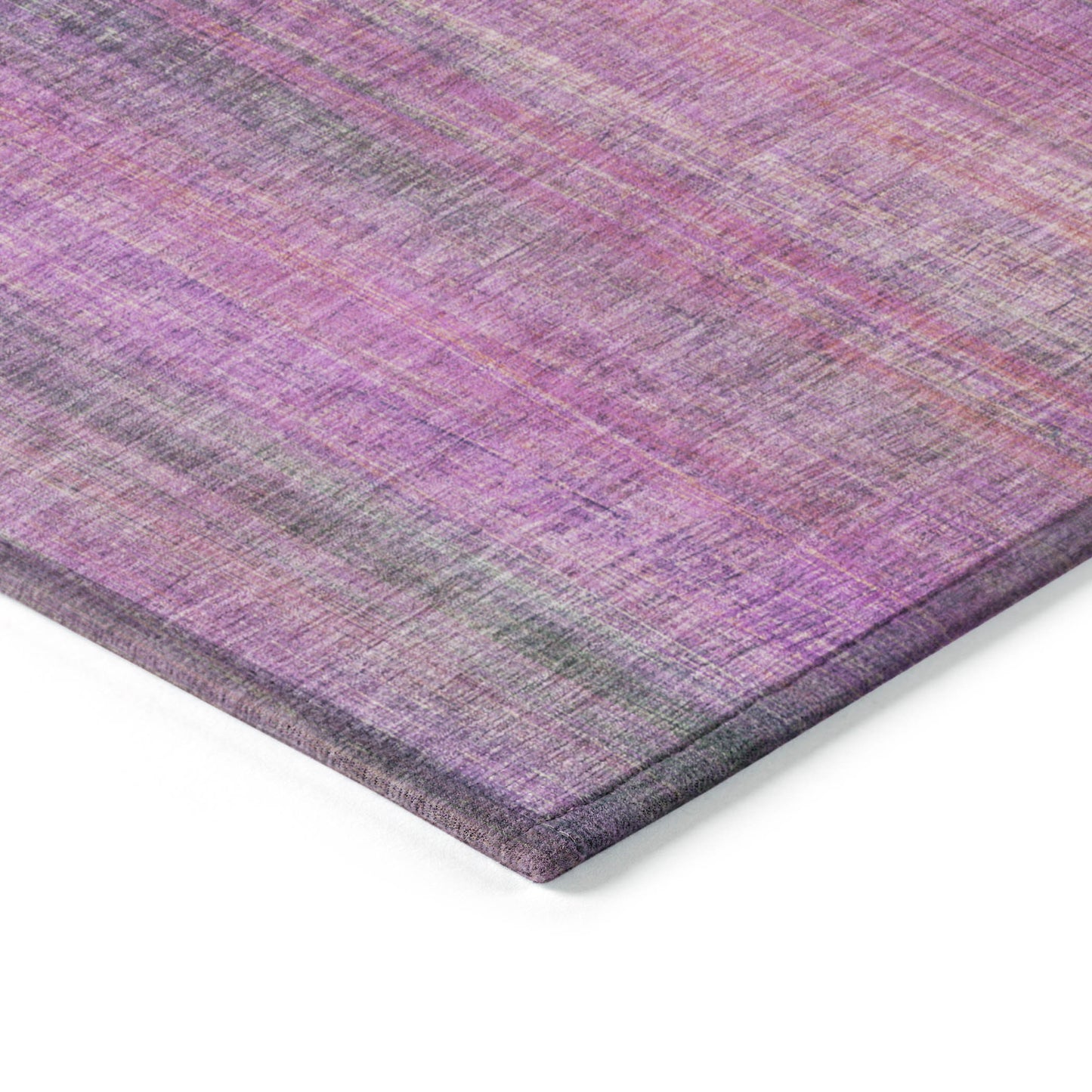 5' X 8' Lilac Striped Washable Non Skid Indoor Outdoor Area Rug