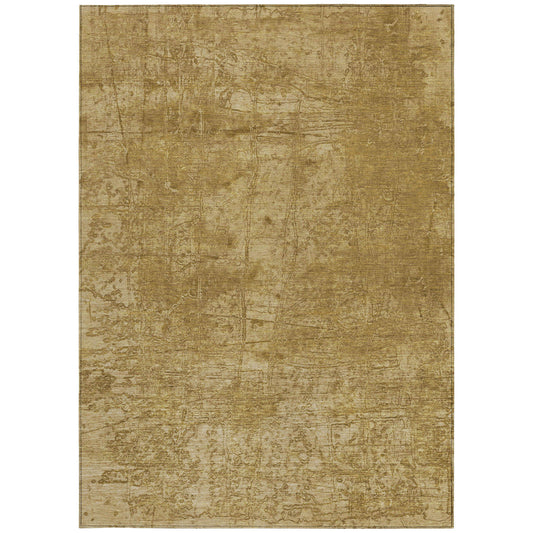 5' X 8' Tan Abstract Washable Non Skid Indoor Outdoor Area Rug