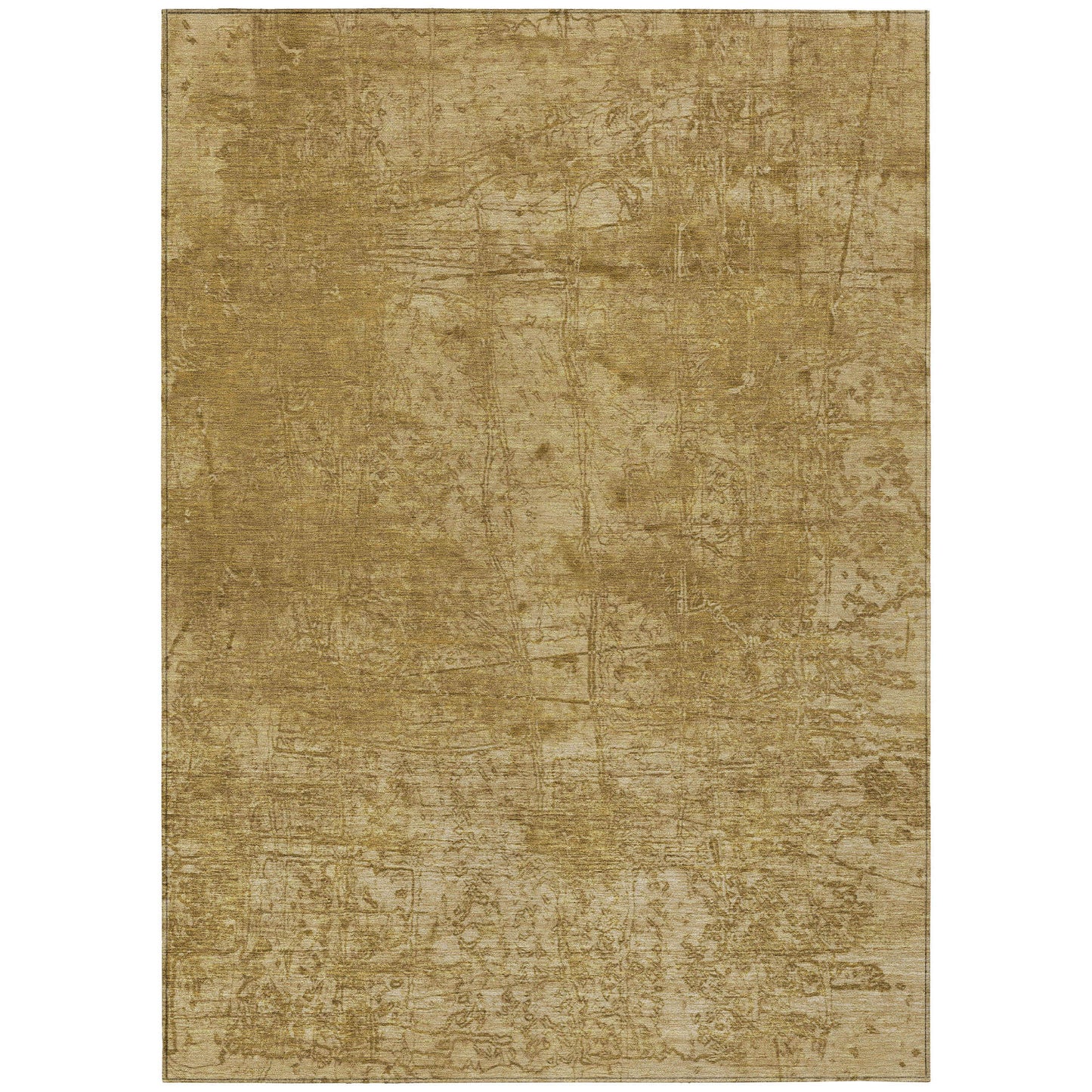 5' X 8' Tan Abstract Washable Non Skid Indoor Outdoor Area Rug