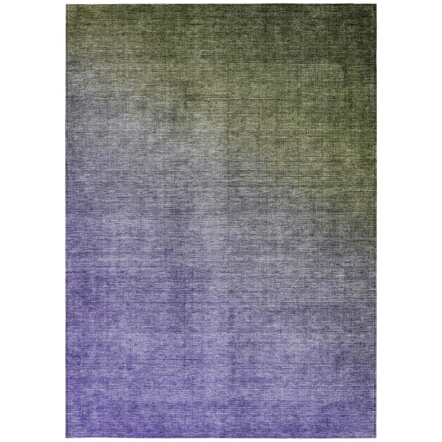 5' X 8' Olive Green and Purple Ombre Washable Non Skid Indoor Outdoor Area Rug