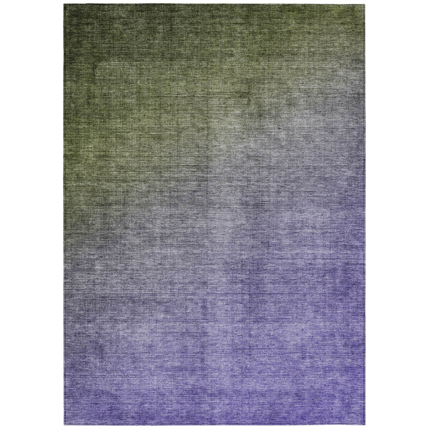 5' X 8' Olive Green and Purple Ombre Washable Non Skid Indoor Outdoor Area Rug