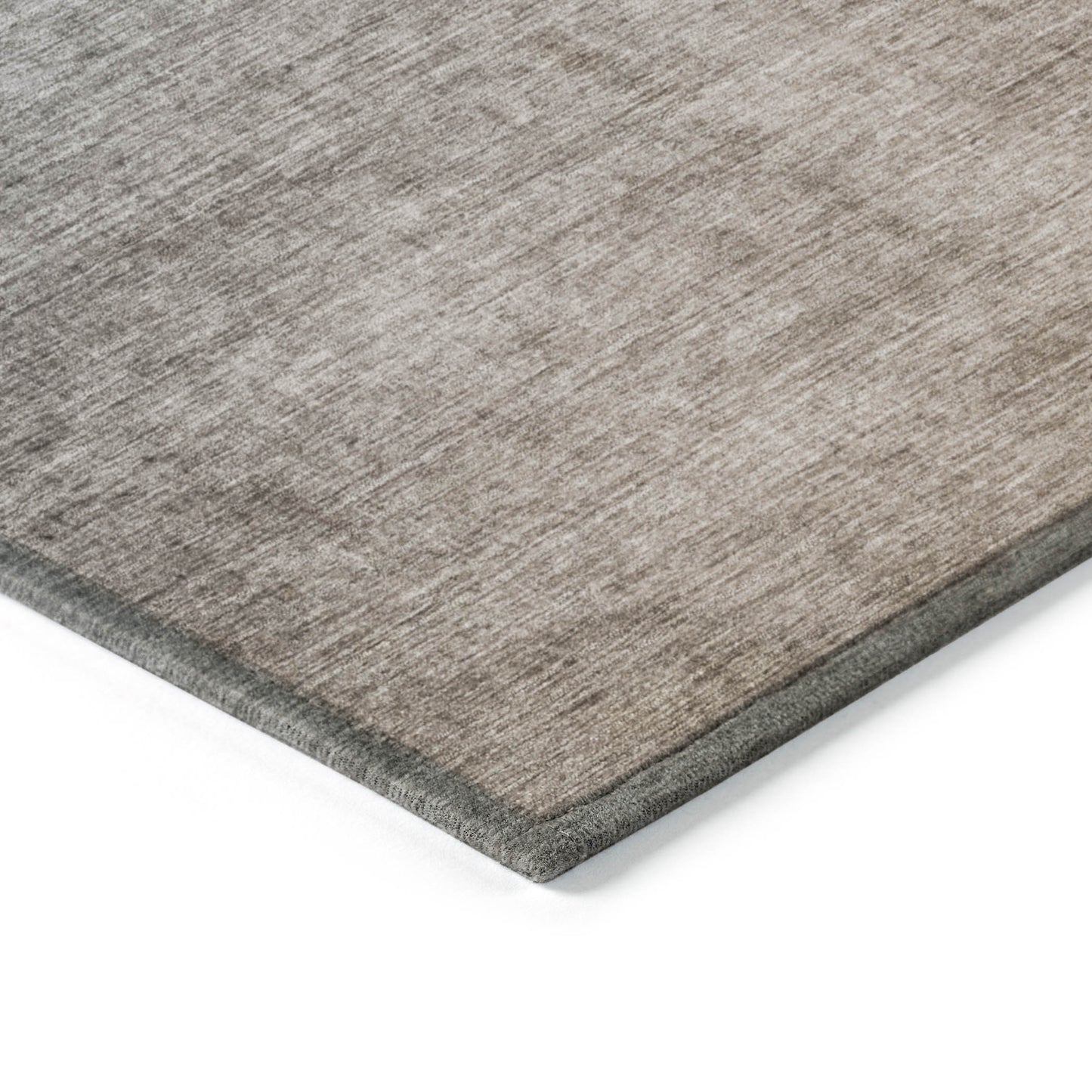 5' X 8' Taupe and Gray Ombre Washable Non Skid Indoor Outdoor Area Rug