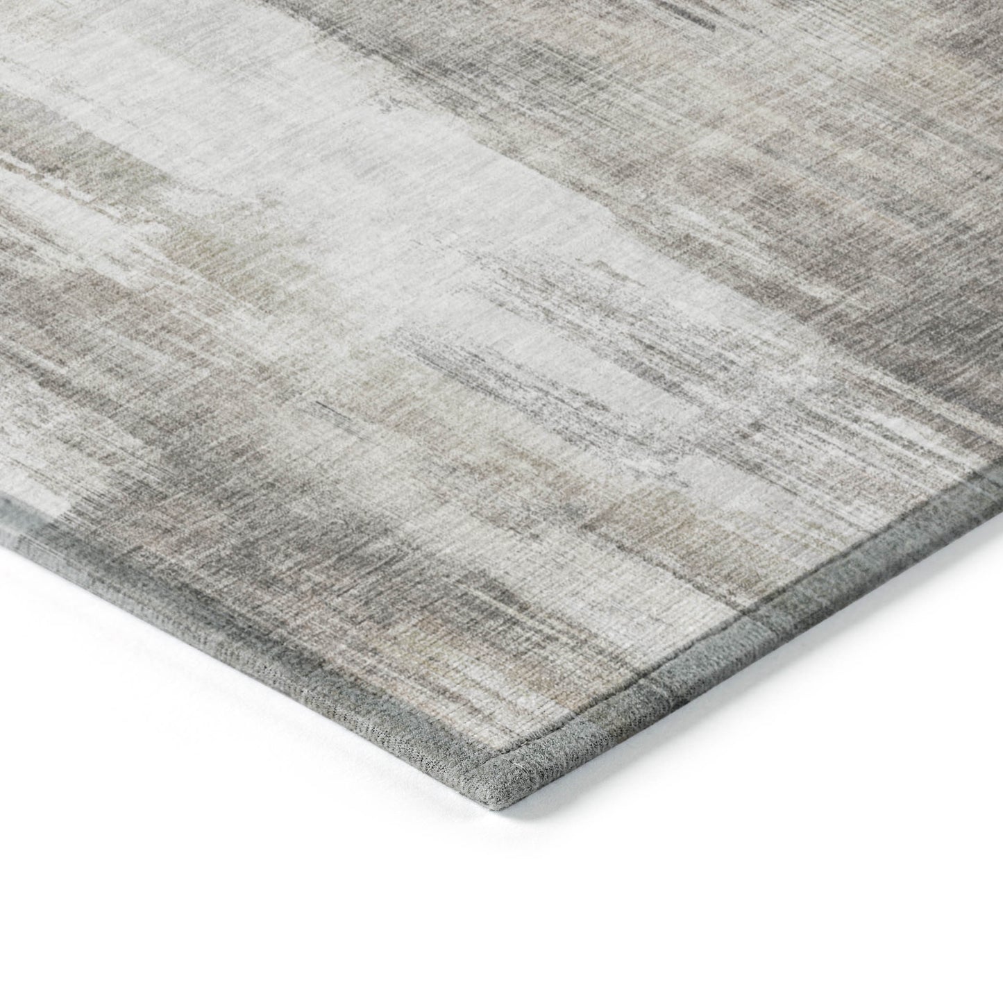 5' X 8' Taupe and Gray Abstract Washable Non Skid Indoor Outdoor Area Rug