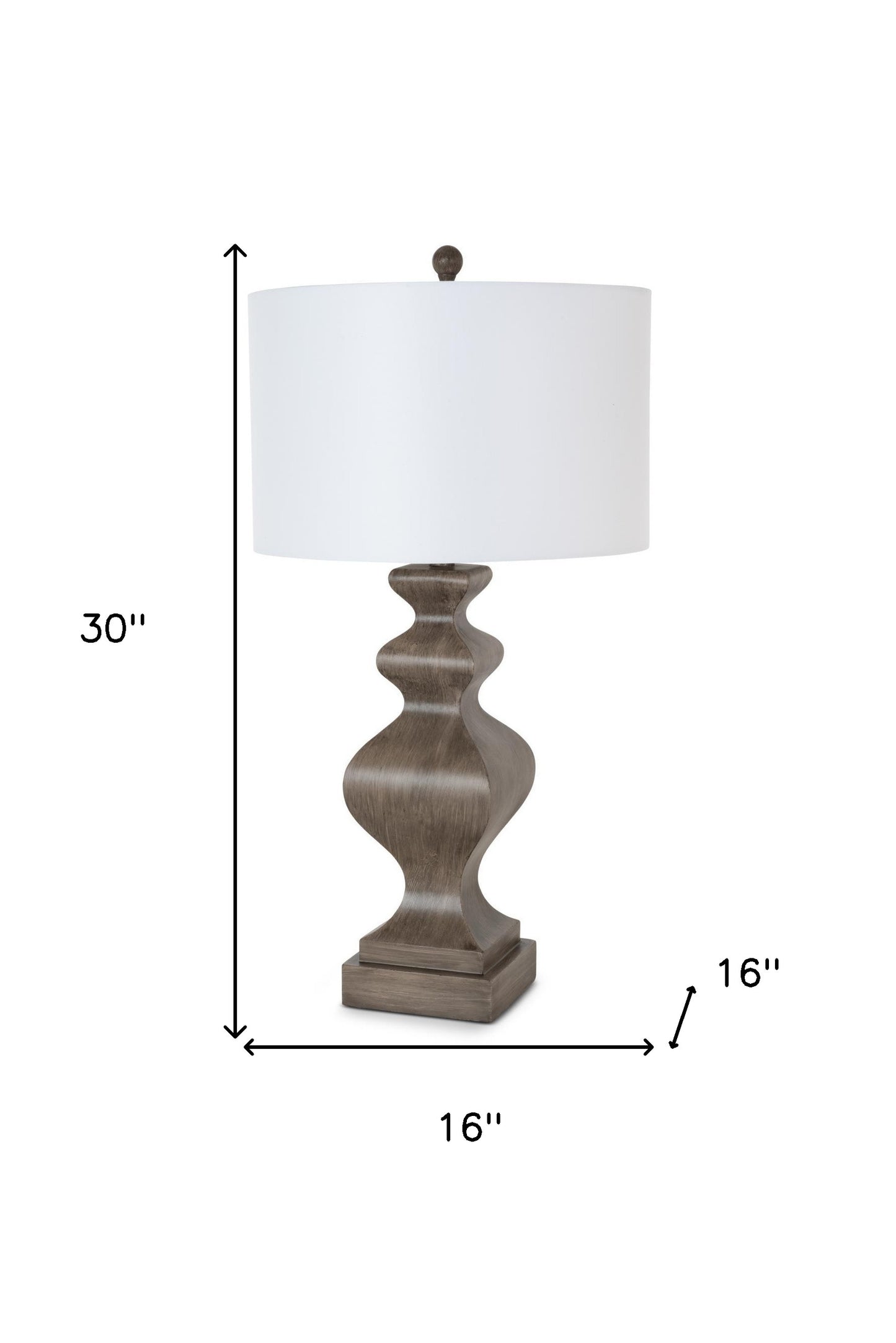 Set of Two 30" Distressed Brown Table Lamp With White Cone Shade