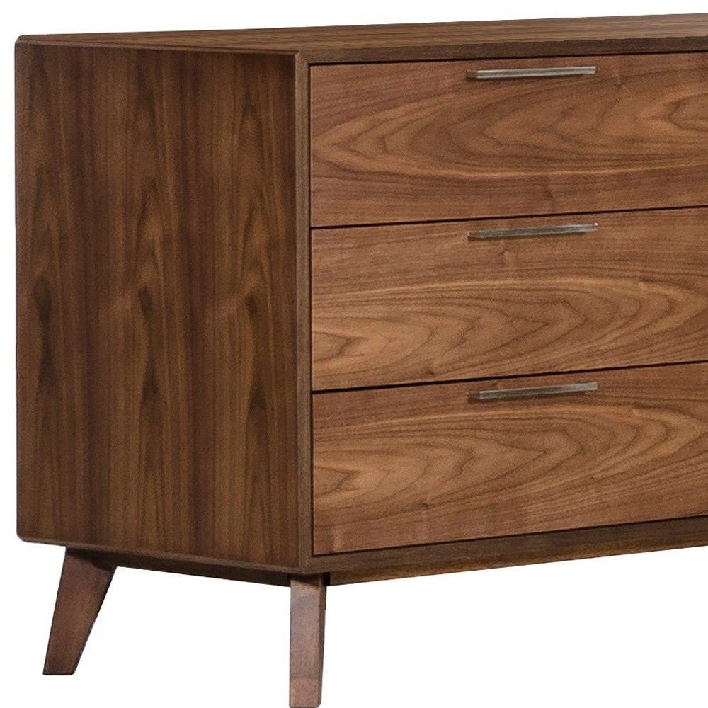 51" Brown Solid and Manufactured Wood Six Drawer Double Dresser - Hummingbird & Hymm