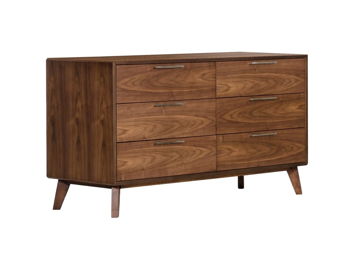 51" Brown Solid and Manufactured Wood Six Drawer Double Dresser - Hummingbird & Hymm