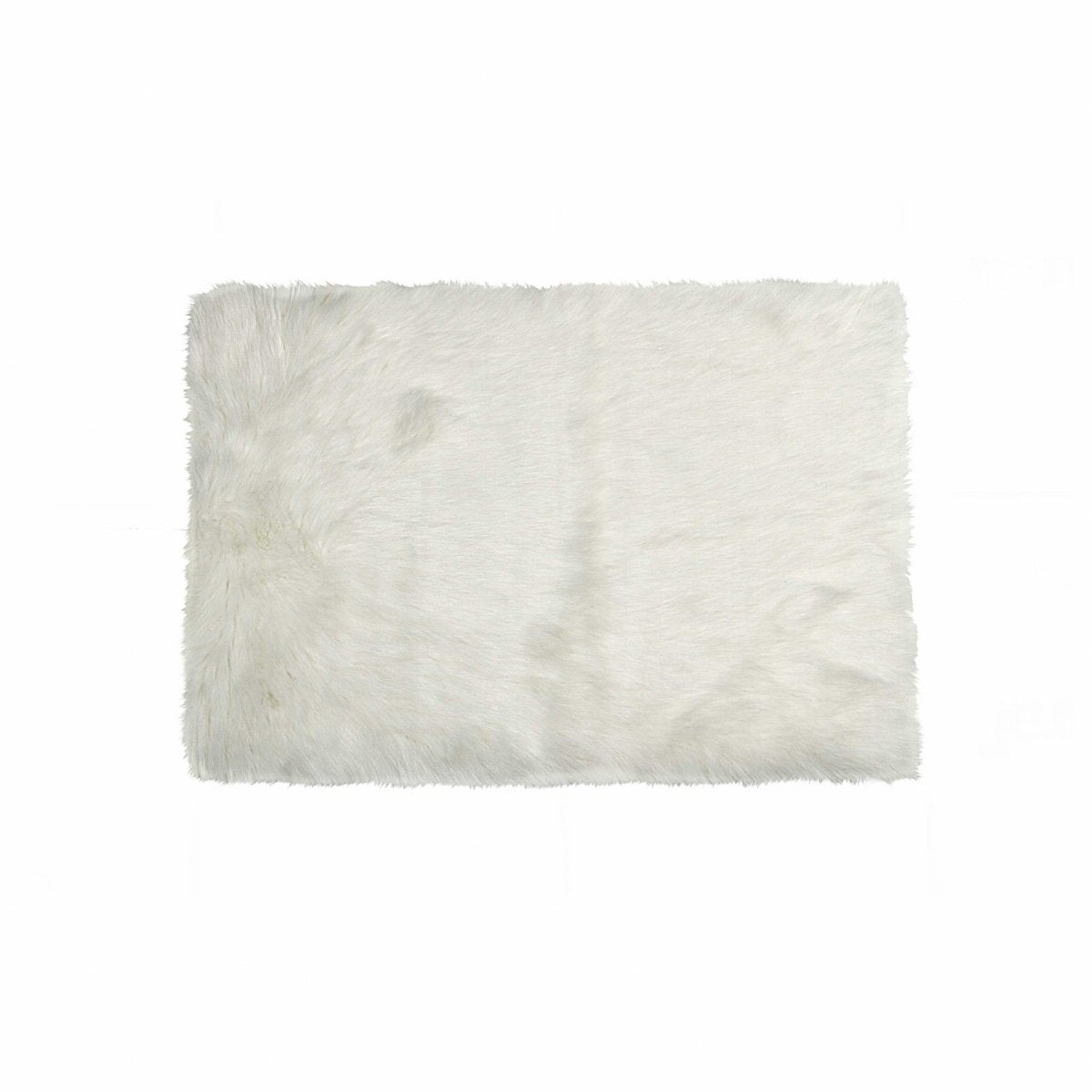 5' X 8' Off White Faux Fur Rectangular Area Rug - Hummingbird & Hymm