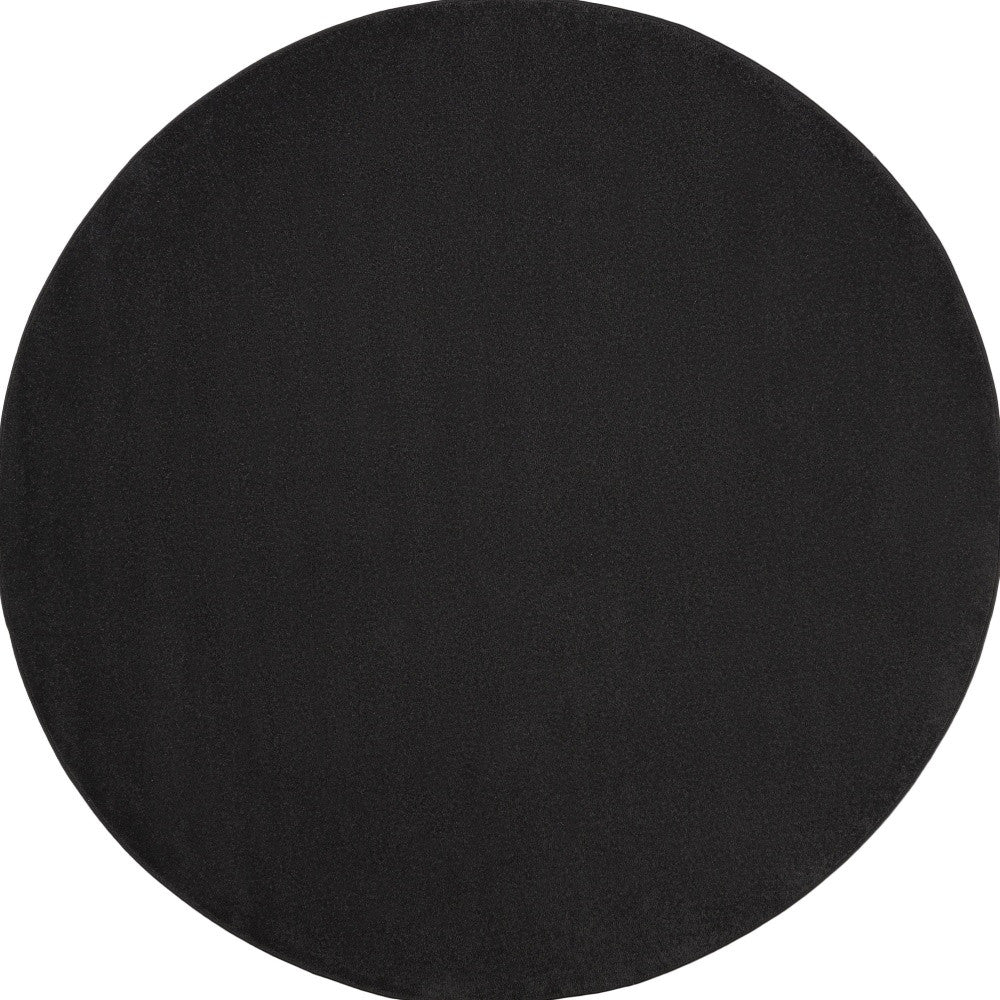 8' X 8' Black Round Non Skid Indoor Outdoor Area Rug Homeroots Outdoor