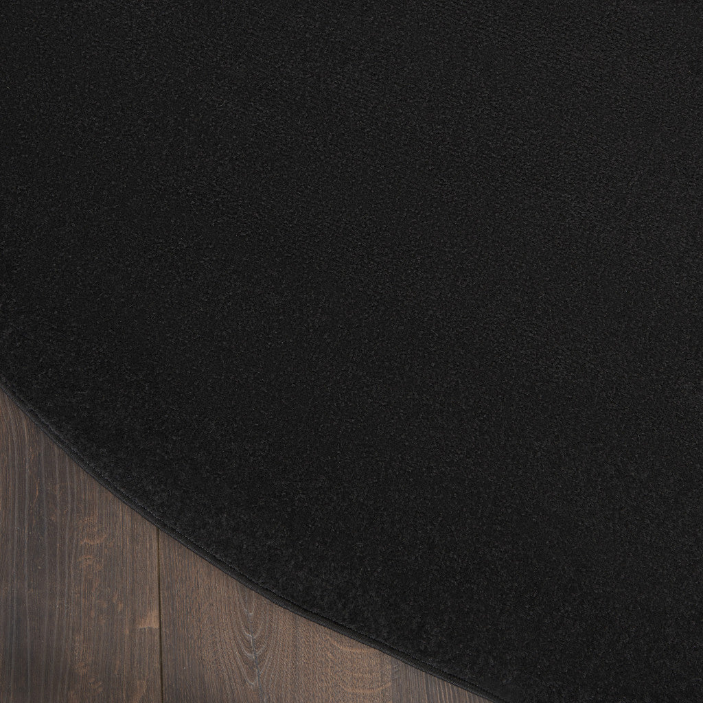 8' X 8' Black Round Non Skid Indoor Outdoor Area Rug Homeroots Outdoor