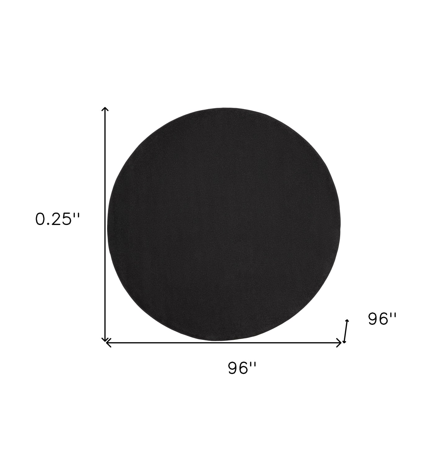 8' X 8' Black Round Non Skid Indoor Outdoor Area Rug Homeroots Outdoor