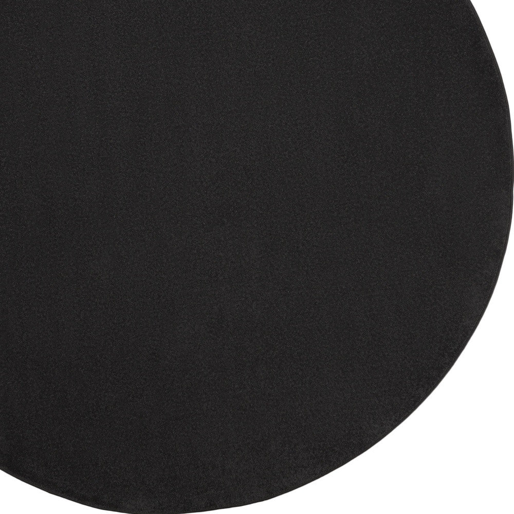 8' X 8' Black Round Non Skid Indoor Outdoor Area Rug Homeroots Outdoor