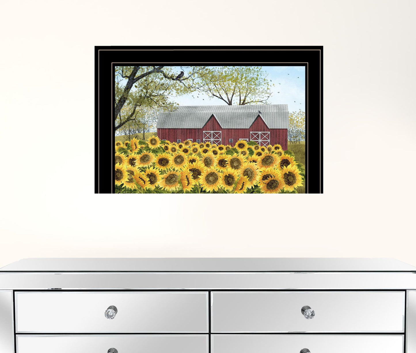 Sunflower Barn Black Framed Print Wall Art Homeroots Home Decor