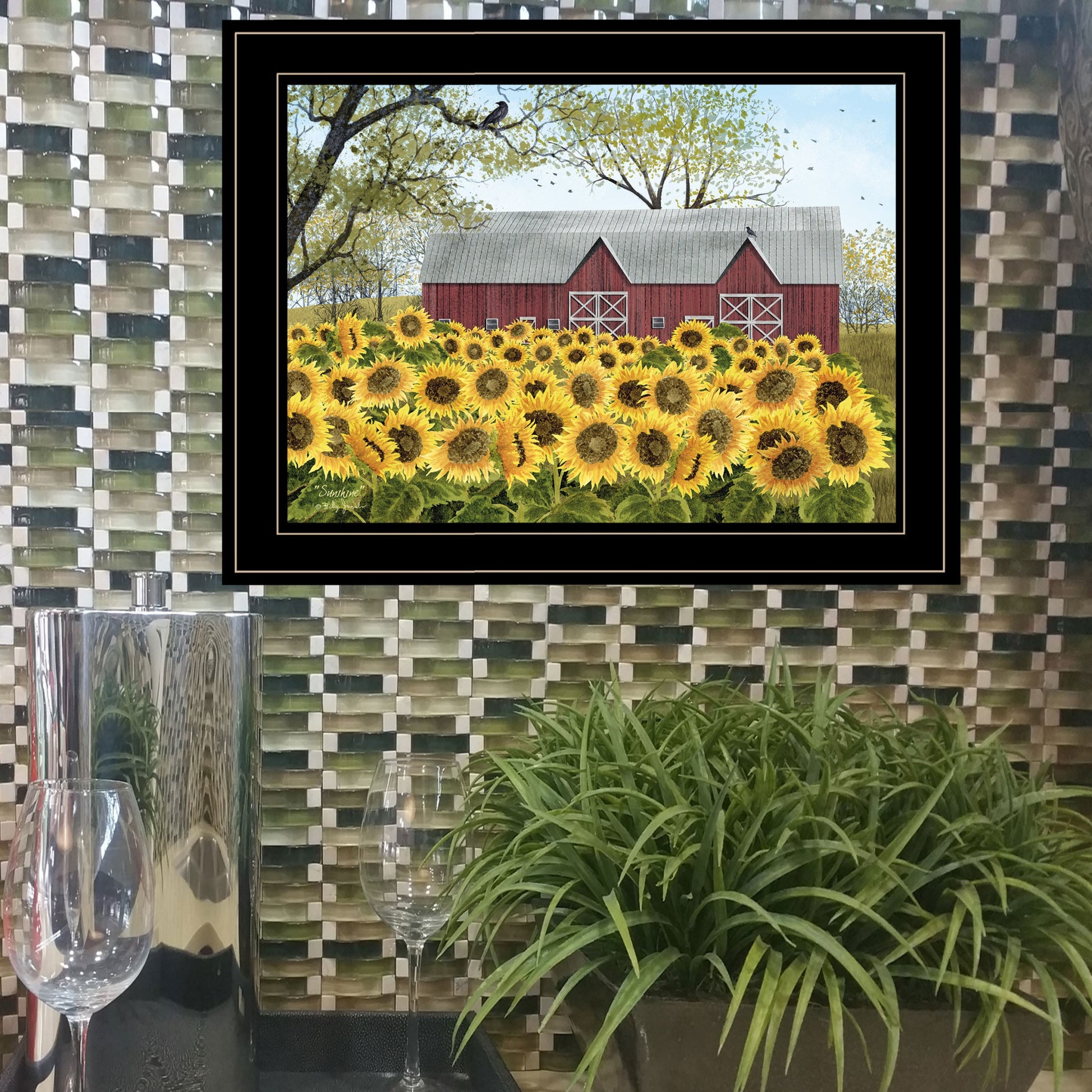 Sunflower Barn Black Framed Print Wall Art Homeroots Home Decor