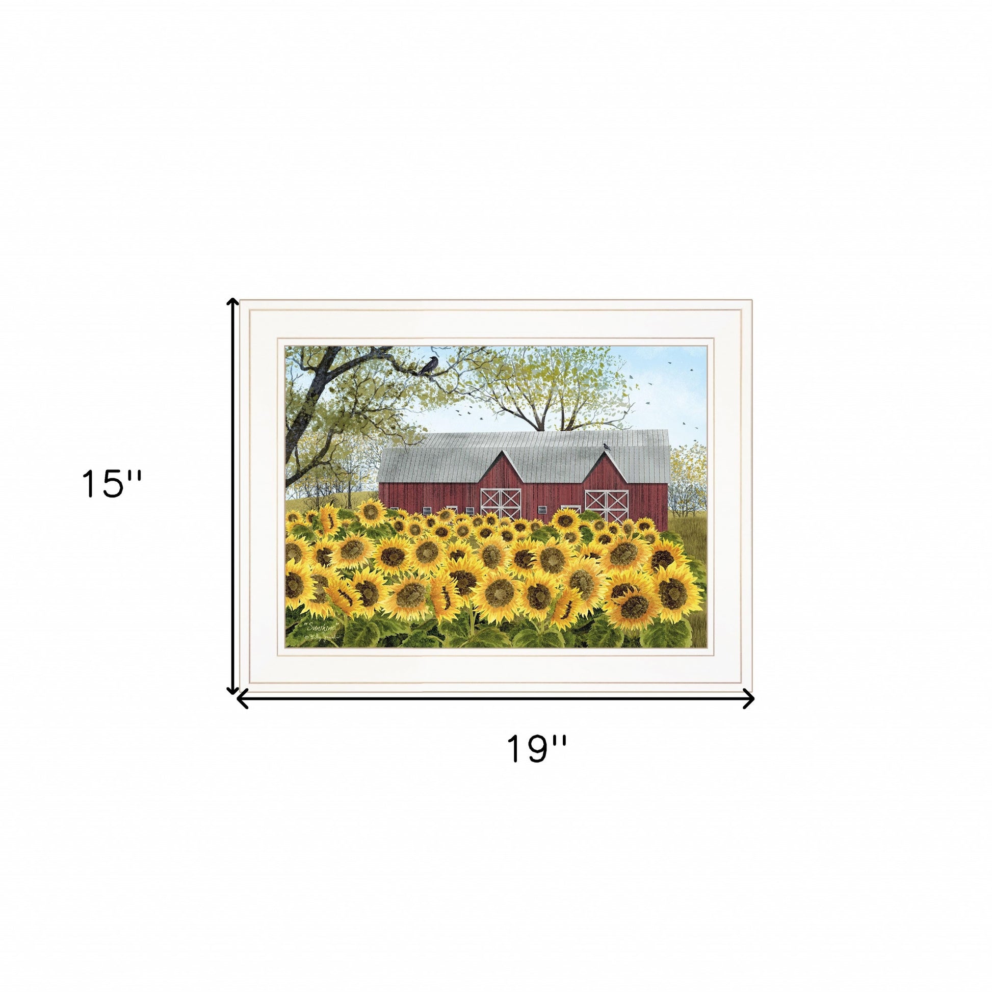 Sunflower Barn White Framed Print Wall Art Homeroots Home Decor