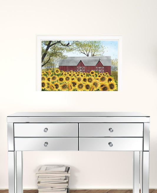 Sunflower Farm White Framed Print Wall Art Homeroots Home Decor