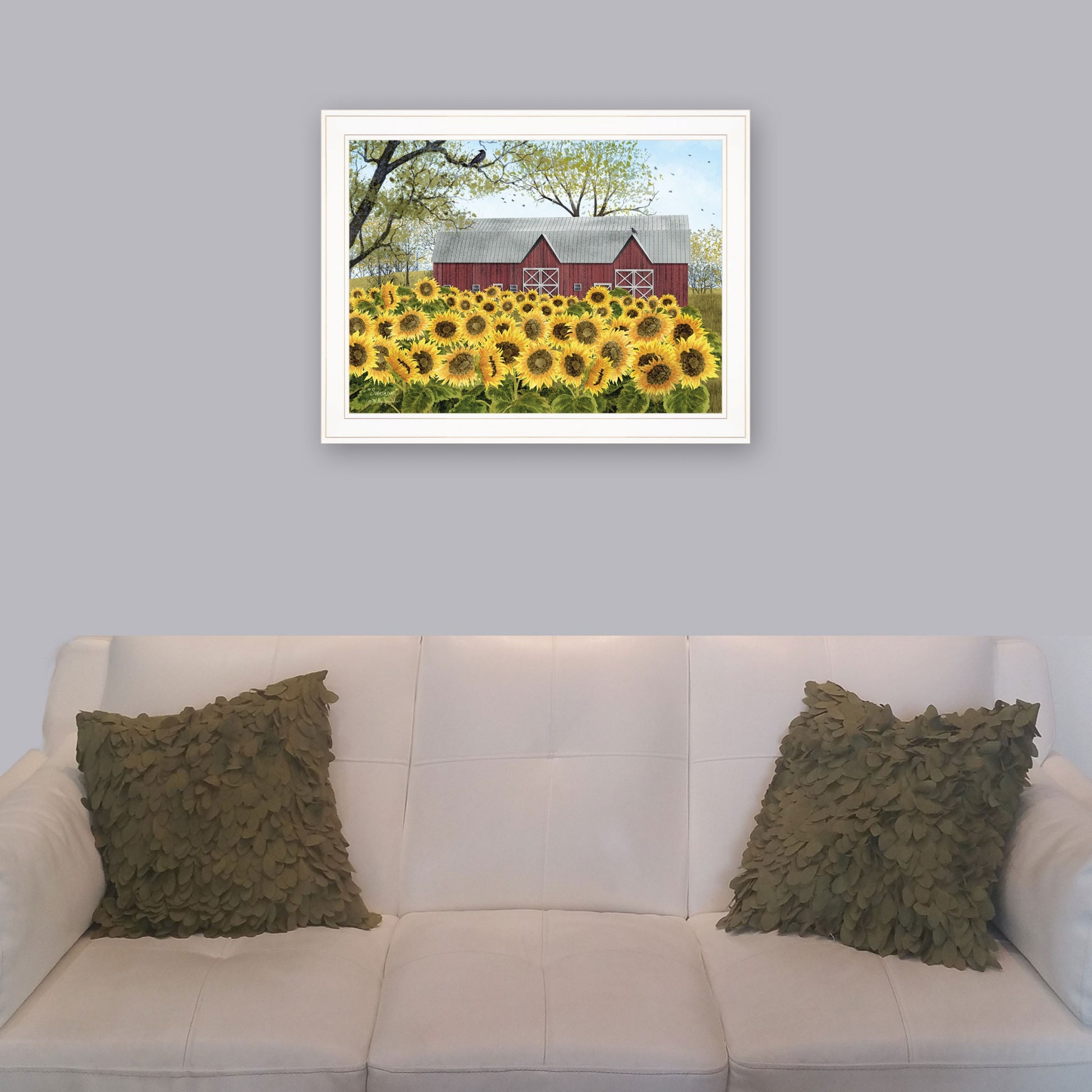 Sunflower Farm White Framed Print Wall Art Homeroots Home Decor