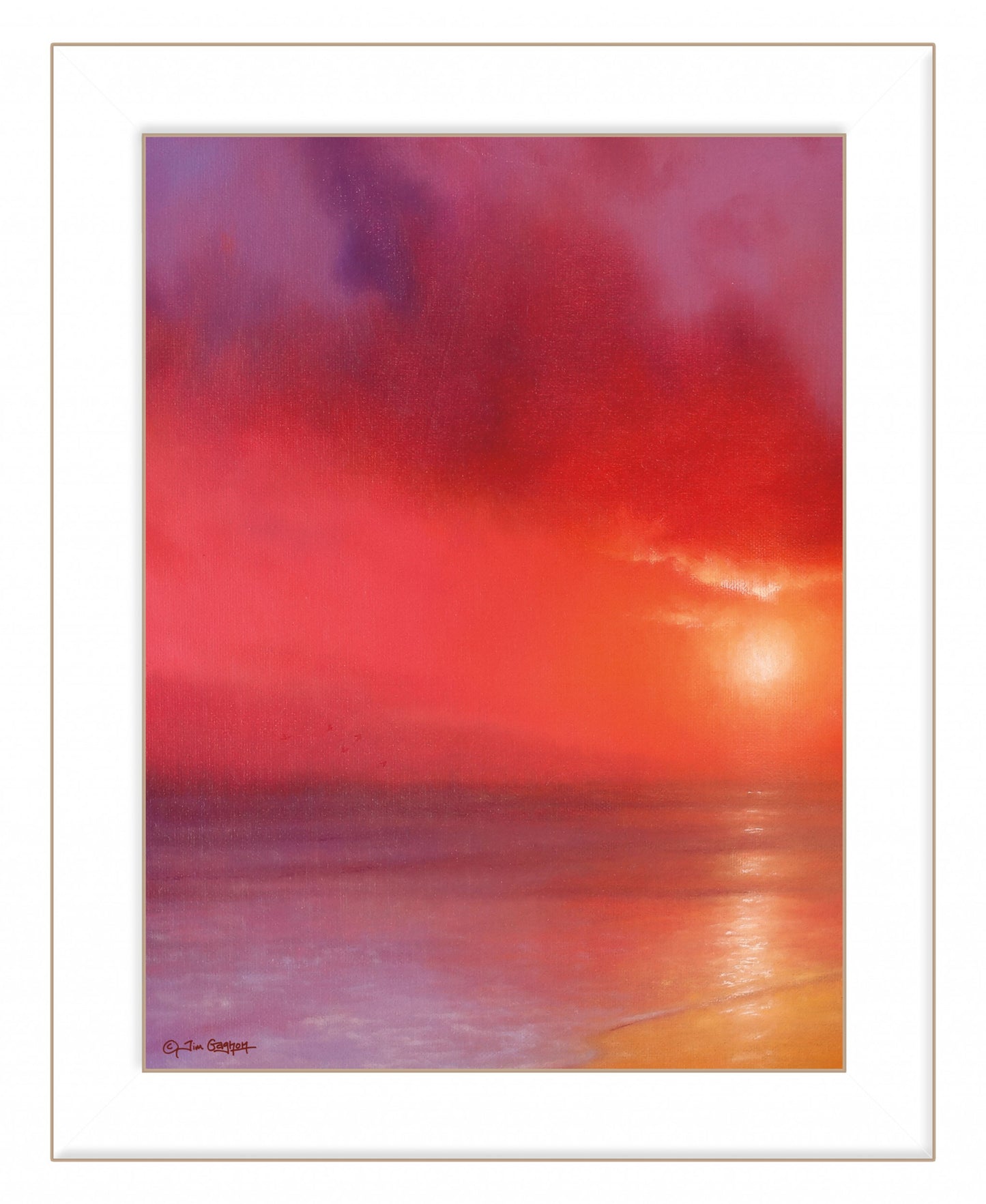 Sunset In Red 1 White Framed Print Wall Art Homeroots Home Decor