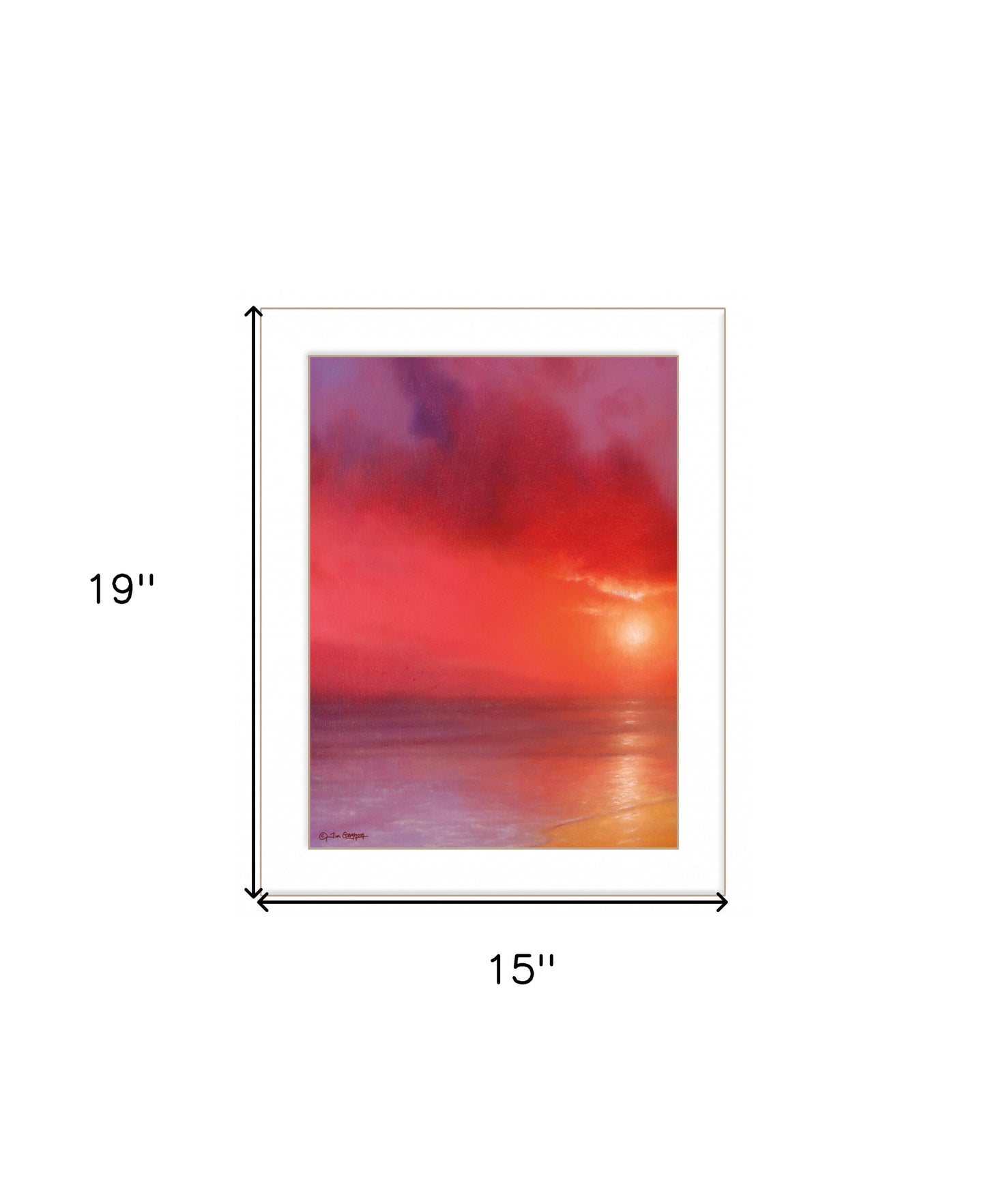 Sunset In Red 1 White Framed Print Wall Art Homeroots Home Decor