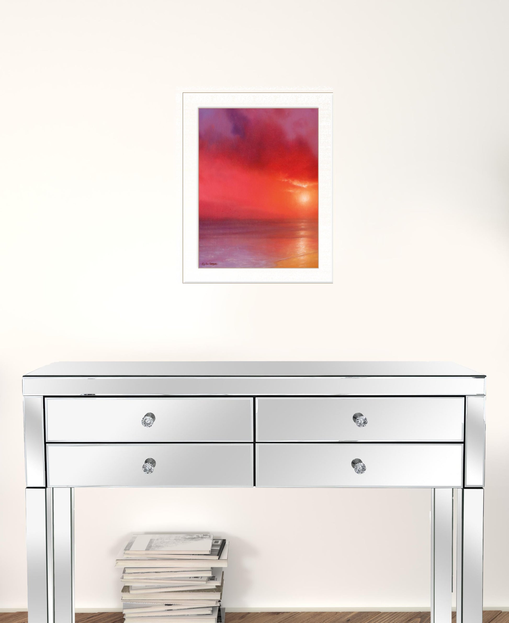 Sunset In Red 1 White Framed Print Wall Art Homeroots Home Decor