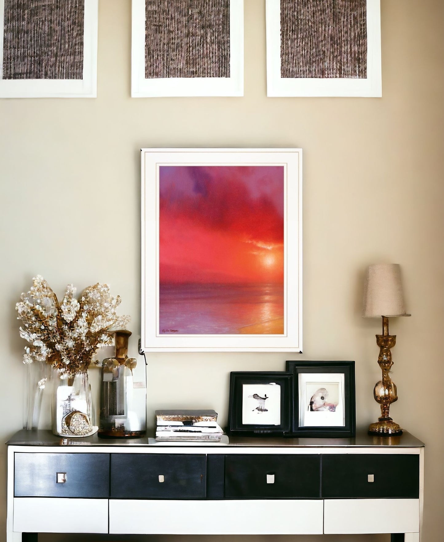 Sunset In Red 2 White Framed Print Wall Art Homeroots Home Decor