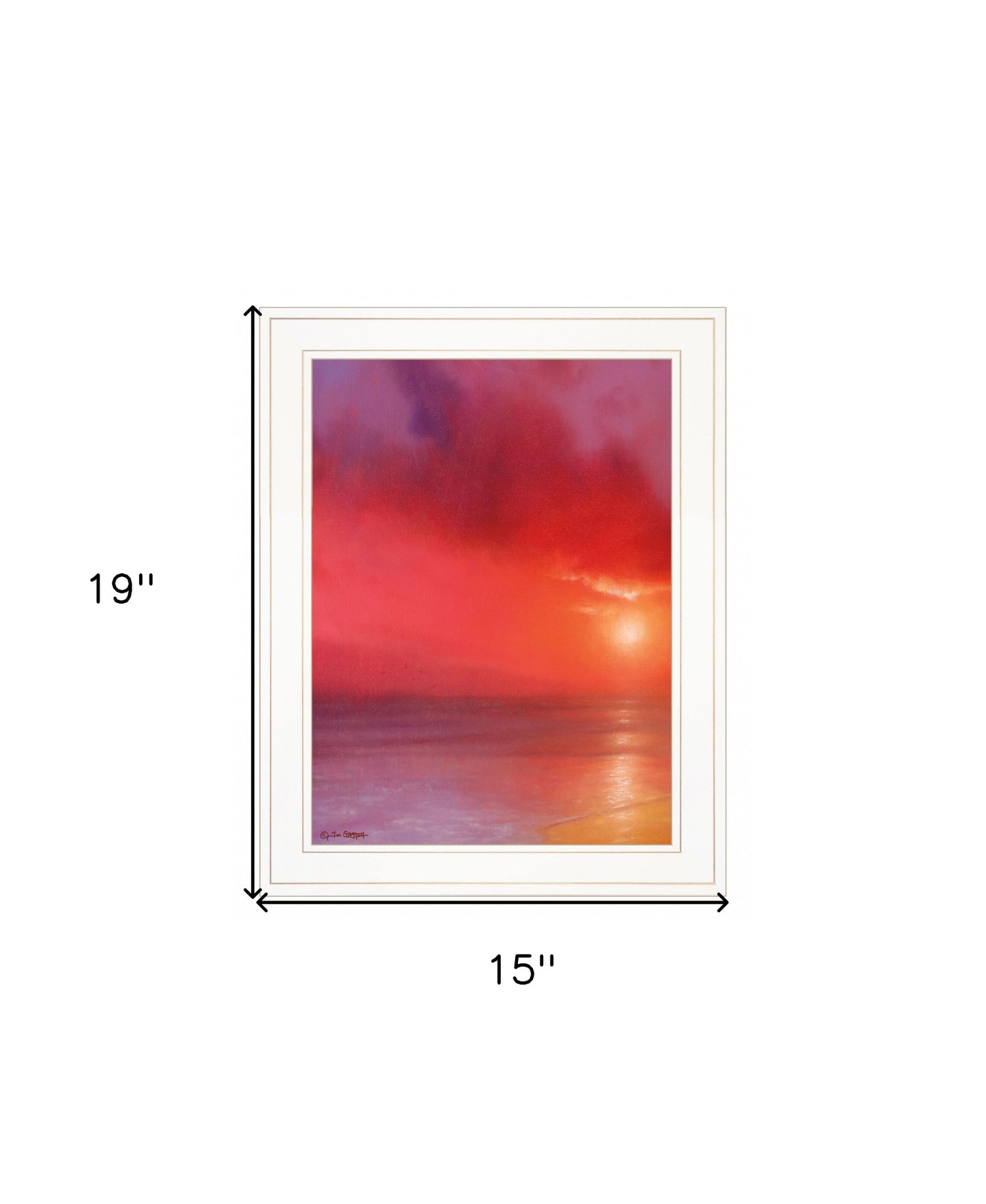 Sunset In Red 2 White Framed Print Wall Art Homeroots Home Decor