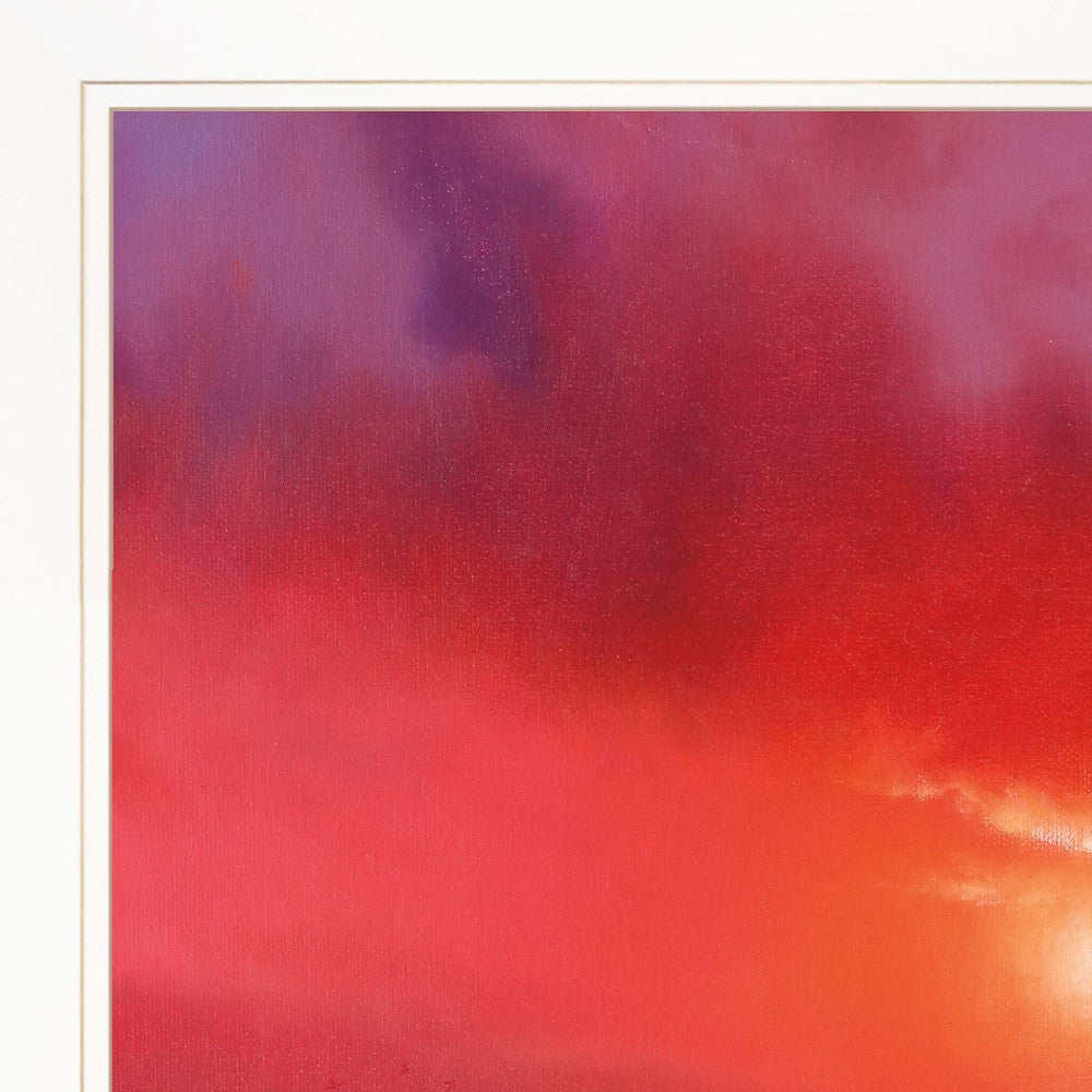 Sunset In Red 2 White Framed Print Wall Art Homeroots Home Decor