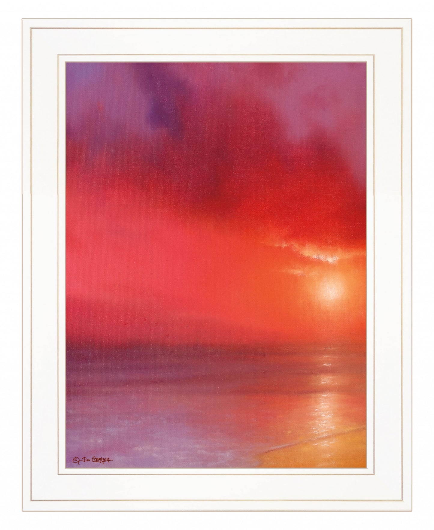 Sunset In Red 2 White Framed Print Wall Art Homeroots Home Decor