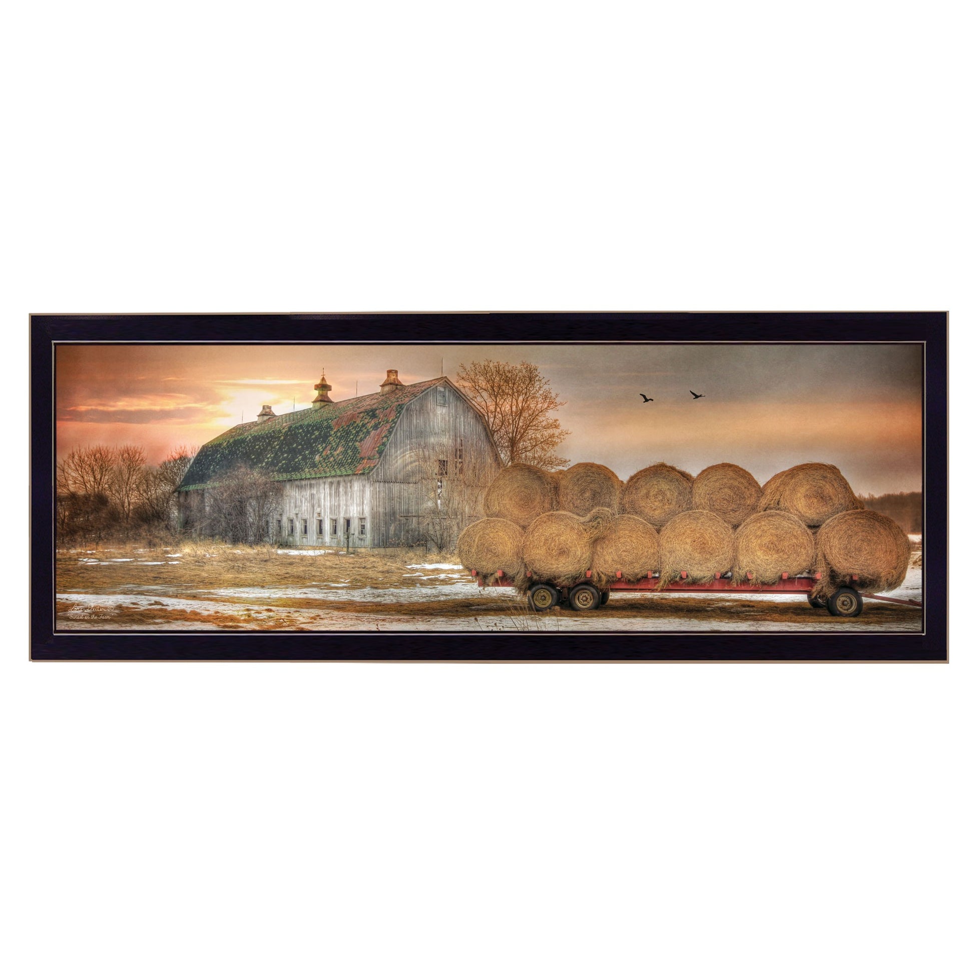 Sunset On The Farm 1 Black Framed Print Wall Art Homeroots Home Decor