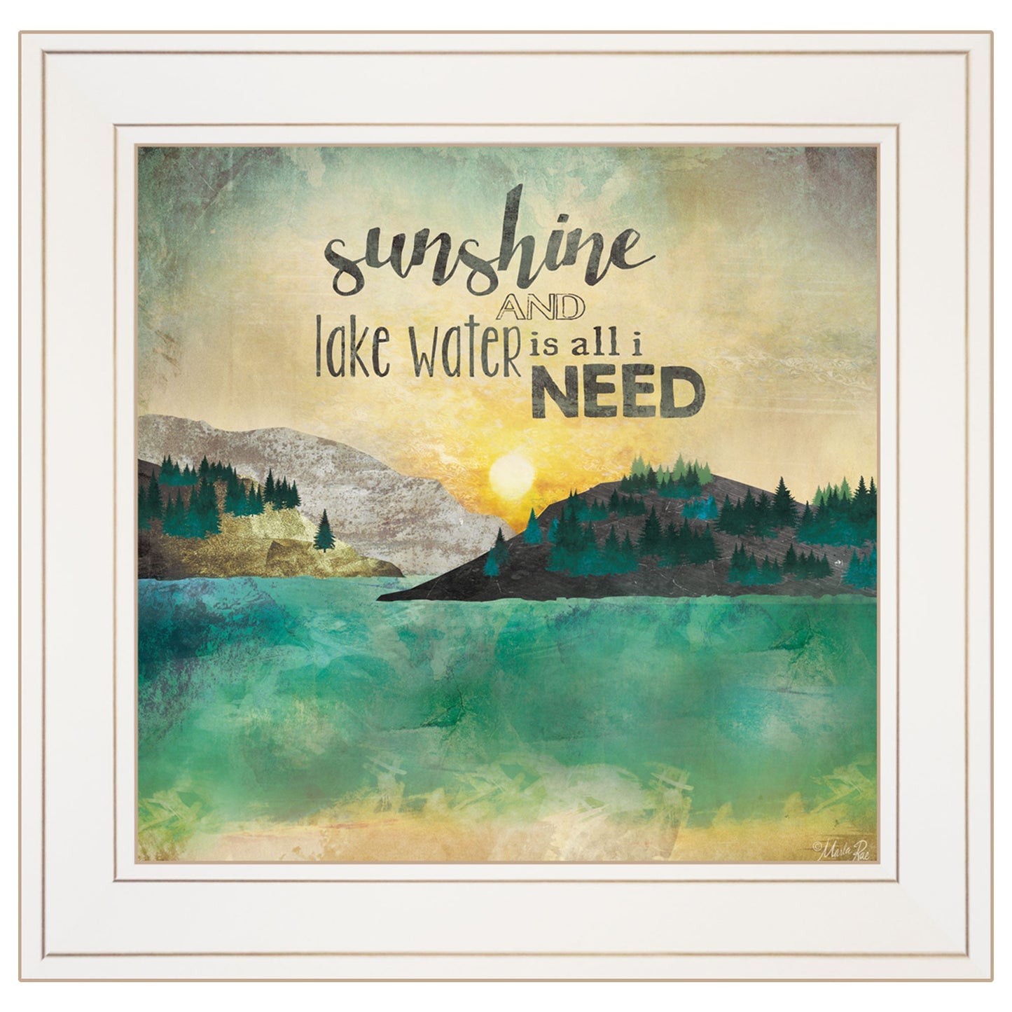 Sunshine And Lake Water 2 White Framed Print Wall Art Homeroots Home Decor