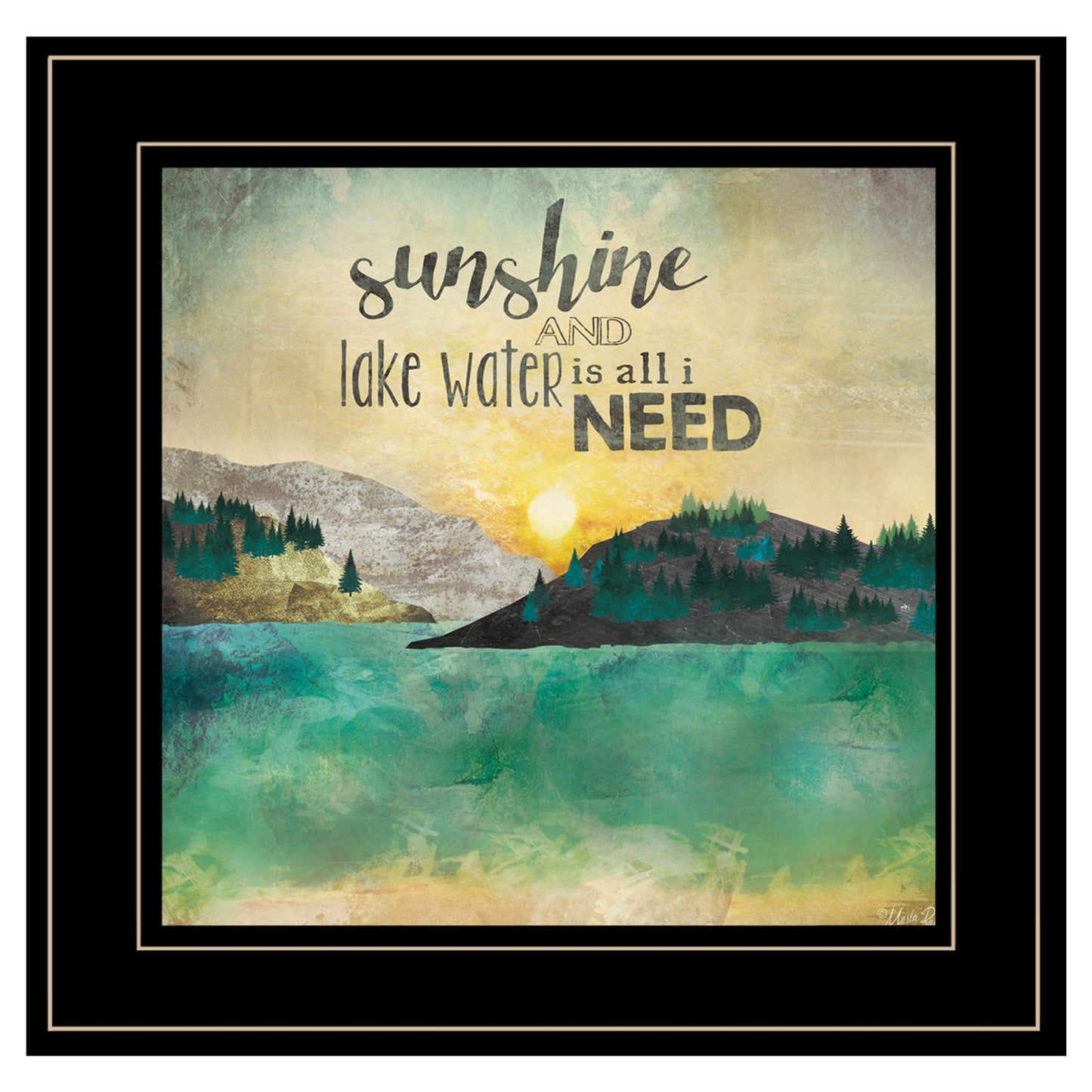 Sunshine And Lake Water 3 Black Framed Print Wall Art Homeroots Home Decor