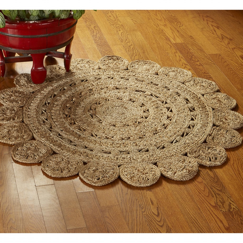 Sunshine Golden Natural Jute Area Rug Homeroots Home Decor