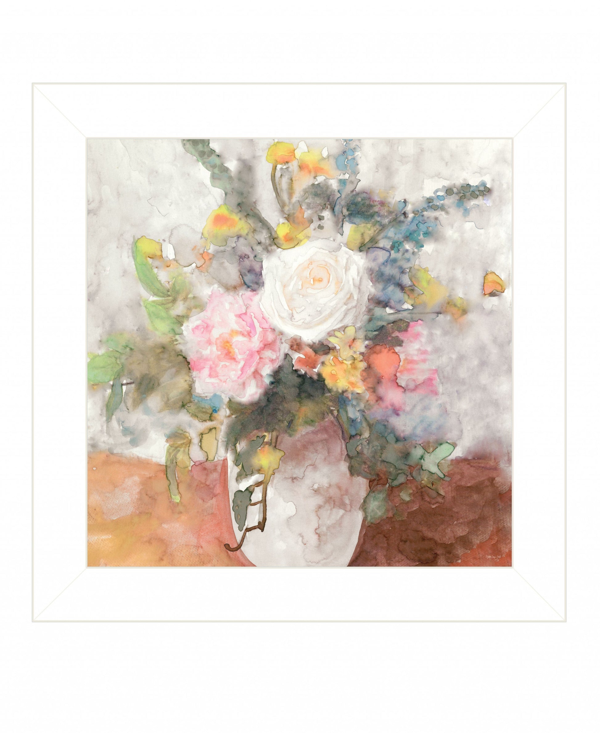 Table Bouquet 2 [1] White Framed Print Wall Art Homeroots Home Decor