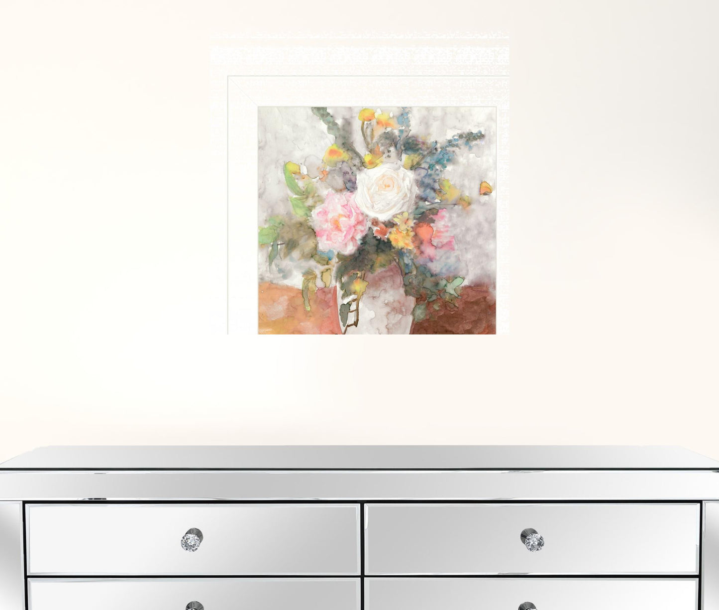 Table Bouquet 2 [1] White Framed Print Wall Art Homeroots Home Decor